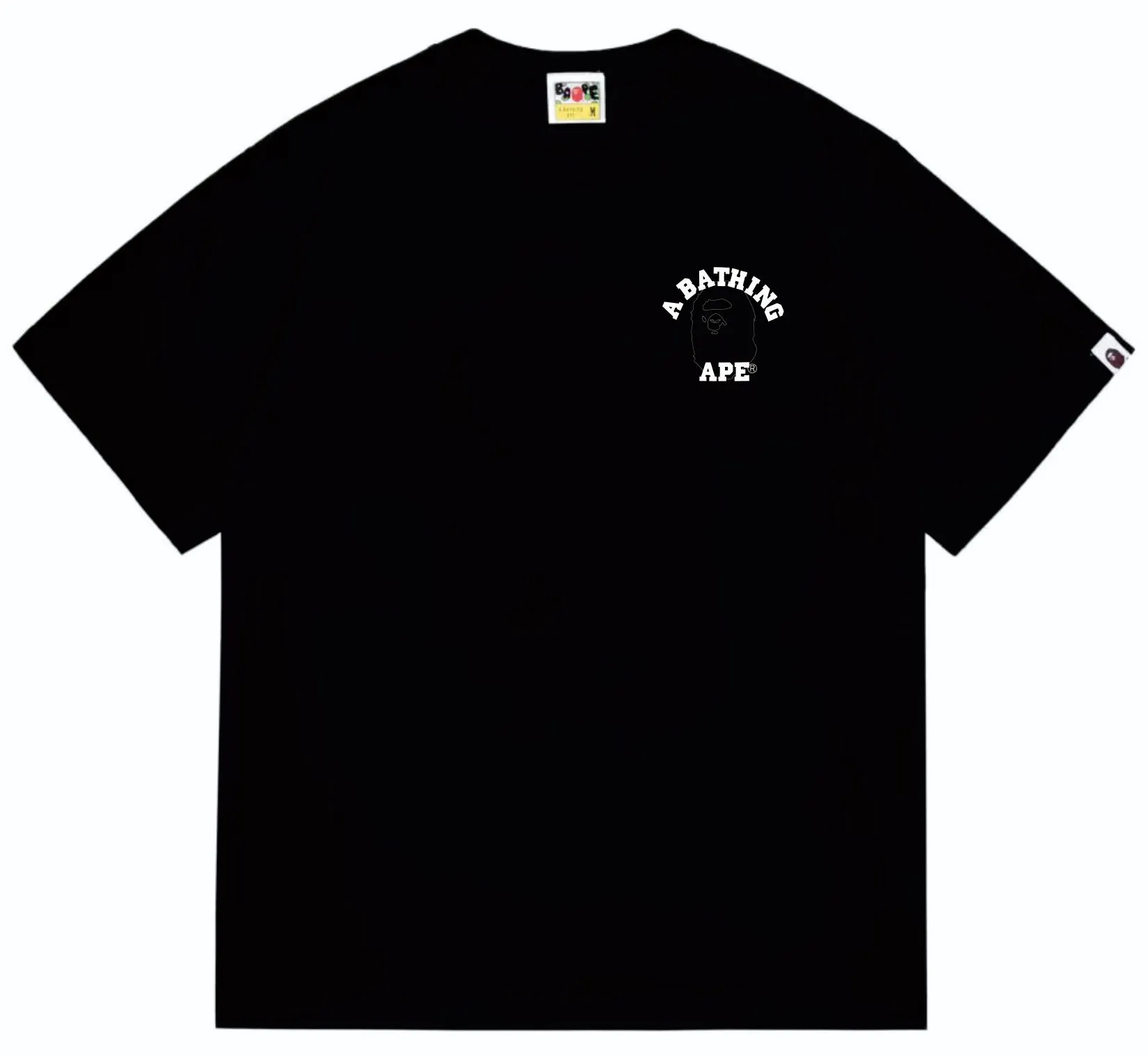 SC262#p110💰 (top version) BAPE ape head letter print short-sleeved T-shirt with big ape head lines on the back. Made of 260 grams of high-quality high-weave pure cotton fabric. Double yarn combed. The texture is soft and non-pilling. Imported environmentally friendly printing glue. The pattern is bright and three-dimensional. Quality💥Same style for men and women. The upper body is trendy. Color: black white. Size: S M L XL XXL
