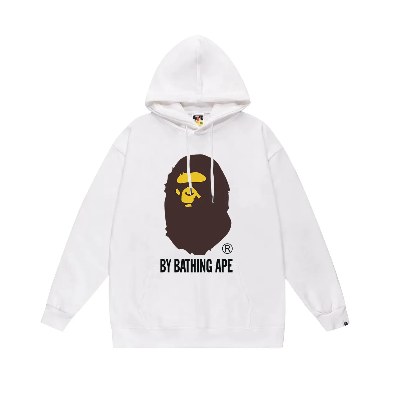 Model number SC640#terry p160 plus velvet p180💰 (top version) BAPE ape-man head classic reproduction printed hooded sweatshirt. Made of 380g large terry 430g silver fox velvet (drop shoulder large version) fabric. The texture is soft and non-pilling. Imported environmentally friendly printing glue. The pattern is bright and three-dimensional. Quality💥Same style for men and women. The upper body is trendy. Color: black white gray Size: S M L XL XXL