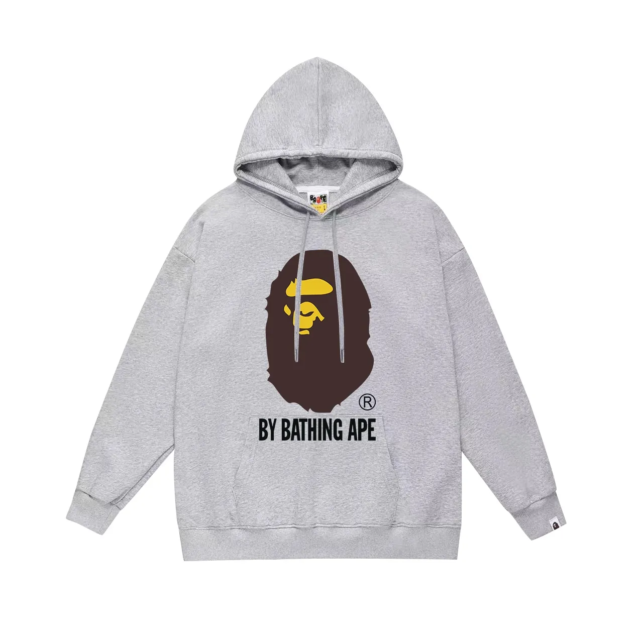 Model number SC640#terry p160 plus velvet p180💰 (top version) BAPE ape-man head classic reproduction printed hooded sweatshirt. Made of 380g large terry 430g silver fox velvet (drop shoulder large version) fabric. The texture is soft and non-pilling. Imported environmentally friendly printing glue. The pattern is bright and three-dimensional. Quality💥Same style for men and women. The upper body is trendy. Color: black white gray Size: S M L XL XXL