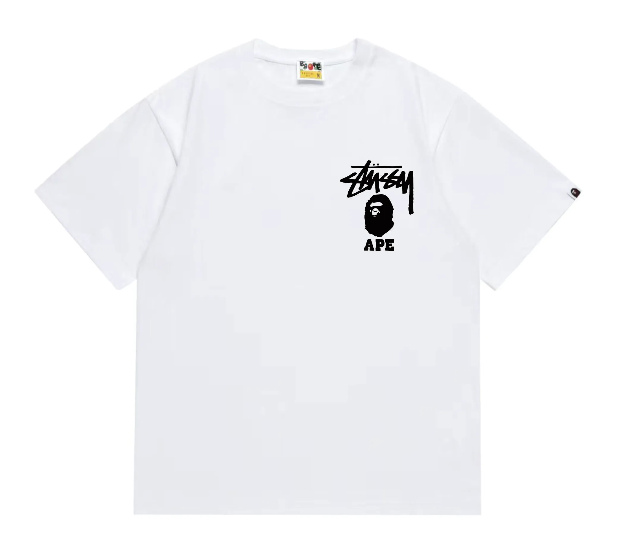 SC202#p110💰 (top version) BAPE×Stussy co-branded Stussy letter ape print T-shirt Made of 260 grams of high-quality high-weave pure cotton fabric, double yarn combed, soft texture without pilling, imported environmentally friendly printing glue, bright and three-dimensional pattern, quality 💥Same style for men and women, the upper body is fashionable Color: black pink white pink gray pink pink pink red pink black and white gray and white pink and white red and white white and black Gray and black Pink and black Red and black Size: S M L XL XXL