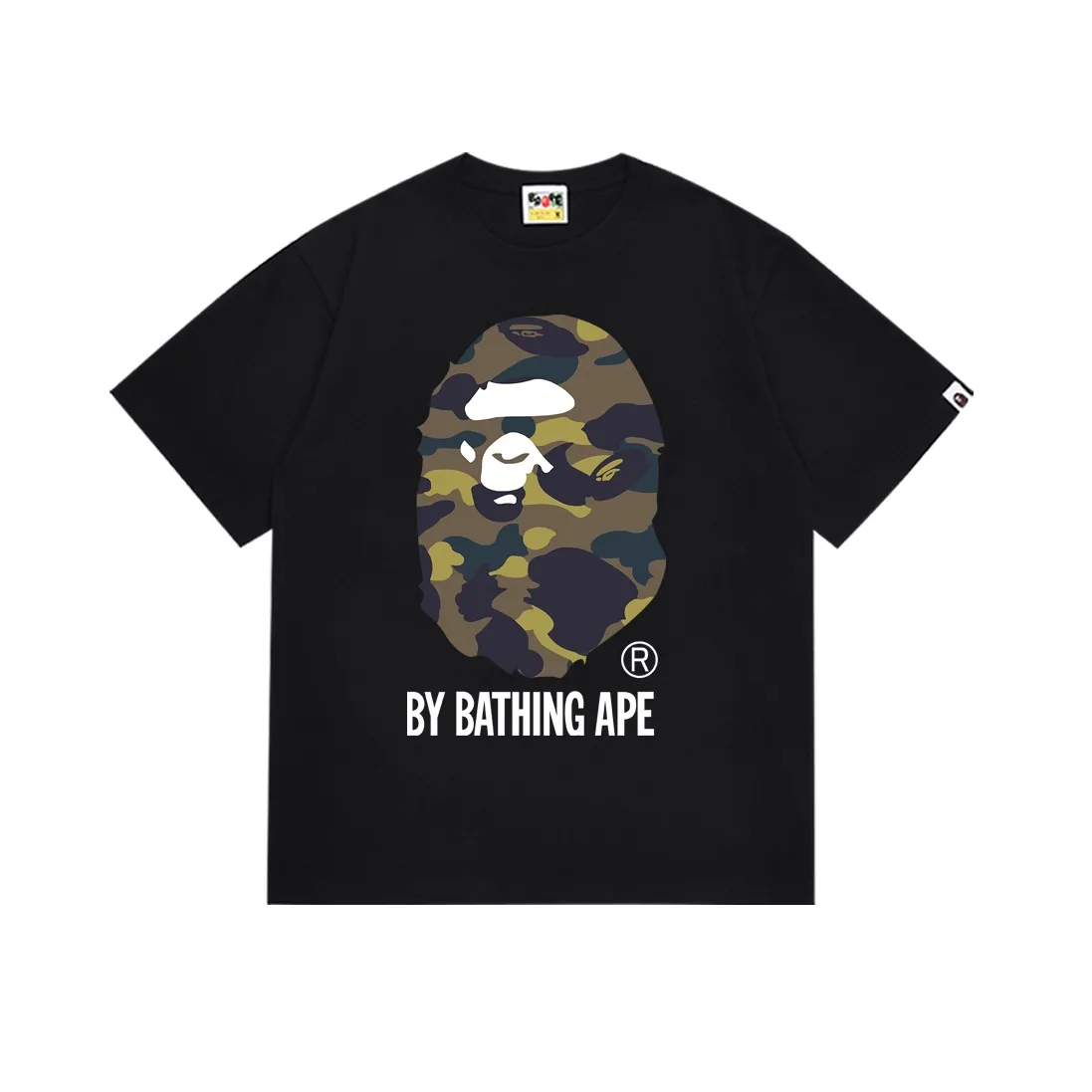 SC155#p110💰 (top version) BAPE multi-color ape head pattern printed short-sleeved T-shirt Made of 260 grams of high-quality high-weave pure cotton fabric, double yarn combed, soft texture and no pilling Imported environmentally friendly printing glue, bright and three-dimensional pattern, quality 💥Same style for men and women, the upper body is fashionable Color: black white Size: S M L XL XXL