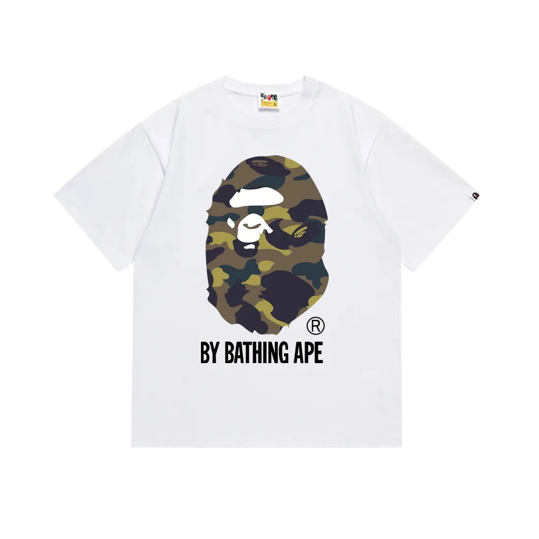 SC155#p110💰 (top version) BAPE multi-color ape head pattern printed short-sleeved T-shirt Made of 260 grams of high-quality high-weave pure cotton fabric, double yarn combed, soft texture and no pilling Imported environmentally friendly printing glue, bright and three-dimensional pattern, quality 💥Same style for men and women, the upper body is fashionable Color: black white Size: S M L XL XXL