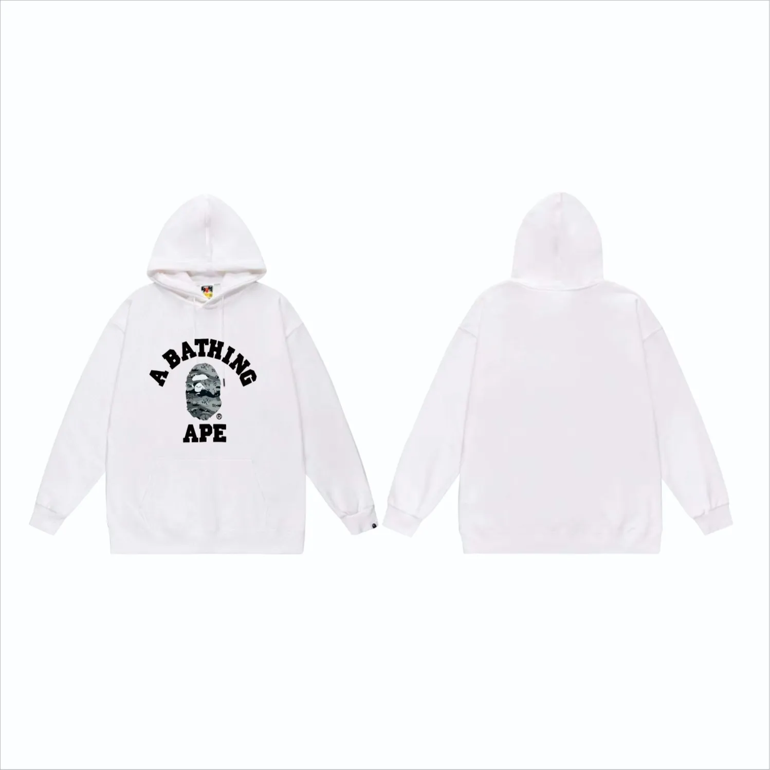 P160 model number SC843# terry 80 plus velvet 90 (top version) BAPE desert ape head letter print hooded sweatshirt Made of 380g large terry (drop shoulder large version) fabric, soft and non-pilling texture, imported environmentally friendly printing glue, bright and three-dimensional pattern, quality 💥Same style for men and women. The upper body is trendy. Color: black and yellow, white and yellow, gray and yellow, black and gray, white and gray, gray and gray. Size: S M L XL XXL