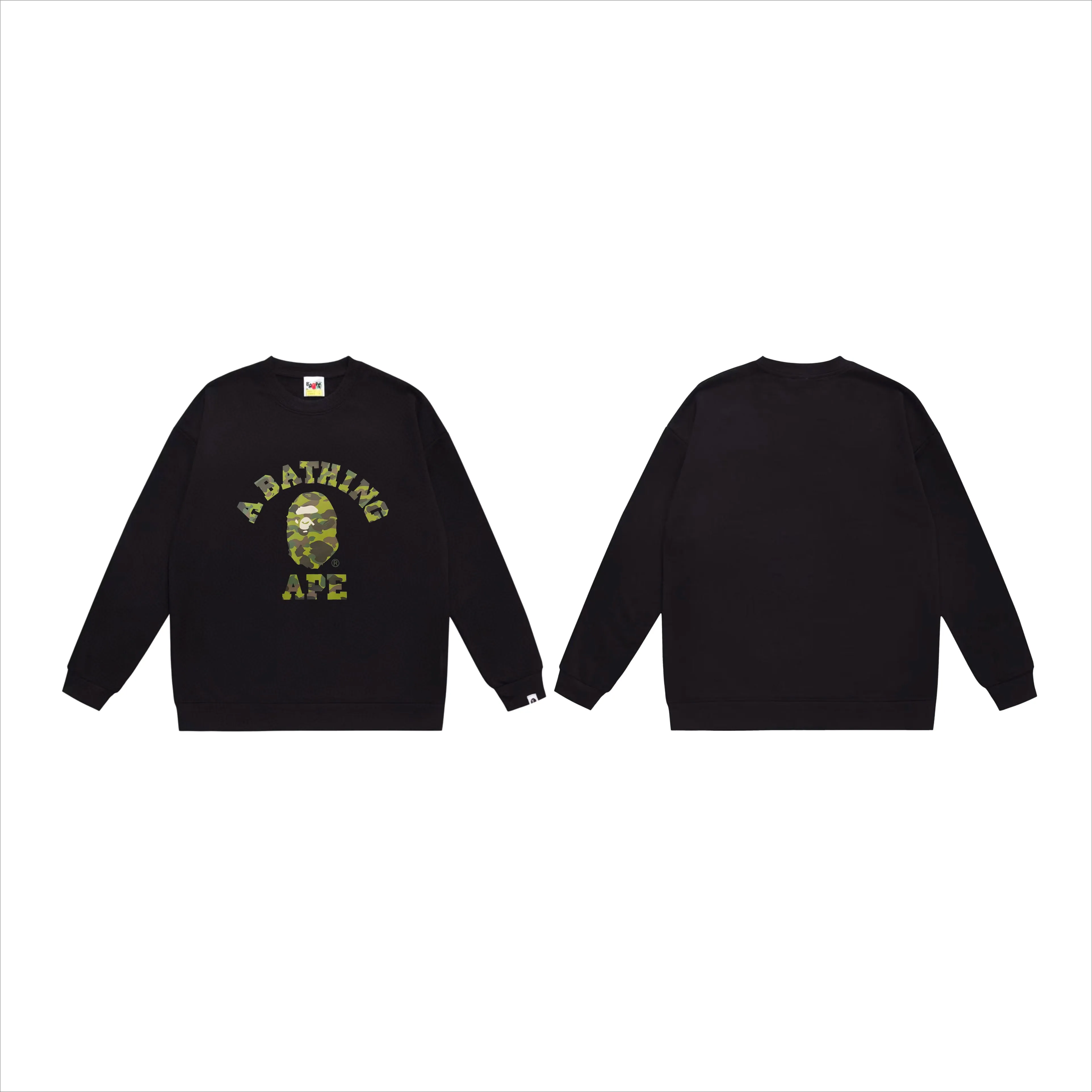 P170 model number SC549# terry 80 plus velvet 85 (top version) BAPE camouflage ape head letter print pattern round neck sweatshirt Made of 350g large terry (drop shoulder large version) fabric, soft texture and no pilling Imported environmentally friendly printing glue, bright and three-dimensional pattern, quality 💥Same style for men and women, the upper body is fashionable Color: black camouflage white camouflage gray camouflage black and red white red gray red black blue white blue Gray blue Black purple White purple Gray purple Black and yellow White and yellow Gray and yellow Size: S M L XL XXL