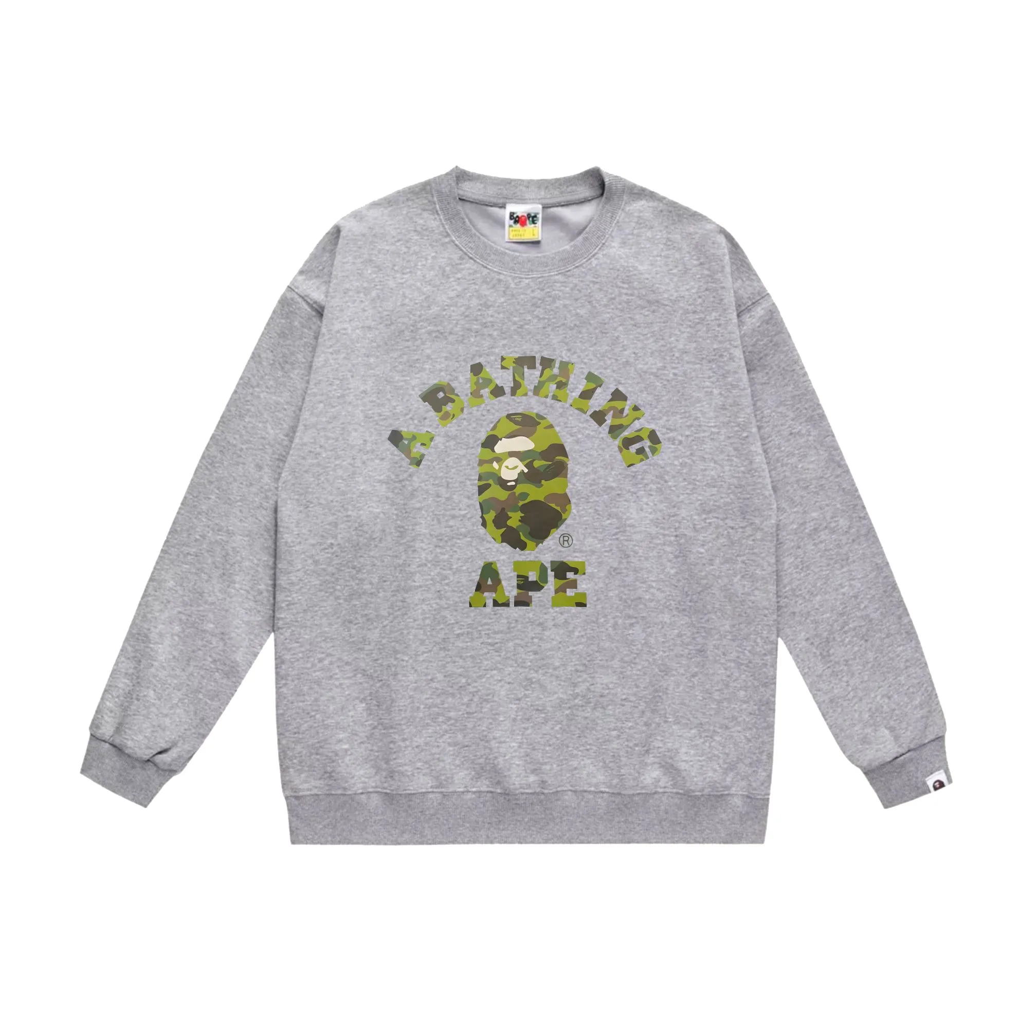 P170 model number SC549# terry 80 plus velvet 85 (top version) BAPE camouflage ape head letter print pattern round neck sweatshirt Made of 350g large terry (drop shoulder large version) fabric, soft texture and no pilling Imported environmentally friendly printing glue, bright and three-dimensional pattern, quality 💥Same style for men and women, the upper body is fashionable Color: black camouflage white camouflage gray camouflage black and red white red gray red black blue white blue Gray blue Black purple White purple Gray purple Black and yellow White and yellow Gray and yellow Size: S M L XL XXL