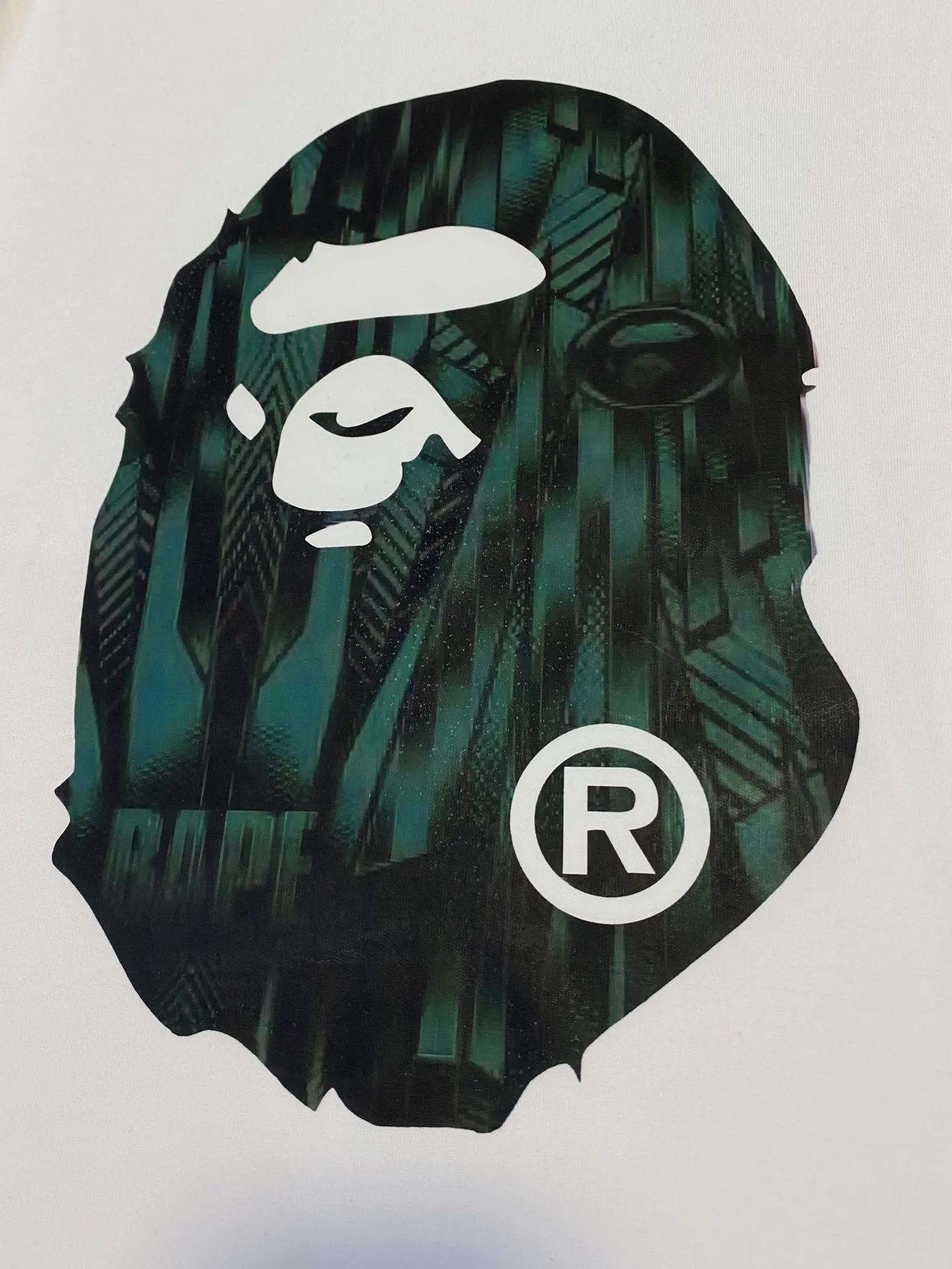 SC104#p110💰 (Top version) BAPE speed racing speed pattern ape head printed short-sleeved T-shirt Made of 260 grams of high-quality high-weave pure cotton fabric, double yarn combed, soft texture without pilling, imported environmentally friendly printing glue, bright and three-dimensional pattern, quality 💥Same style for men and women, the upper body is fashionable Color: black cyan white cyan Size: S M L XL XXL