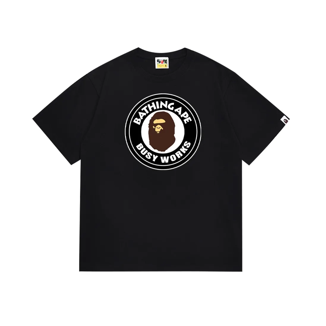 SC136#p110💰 (top version) BAPE ape man head medallion letters camouflage splicing pattern printed short-sleeved T-shirt Made of 260 grams of high-quality high-weave pure cotton fabric, double yarn combed, soft texture and no pilling Imported environmentally friendly printing glue The pattern is bright and three-dimensional Quality 💥Same style for men and women The upper body is trendy Color: black white Size: S M L XL XXL