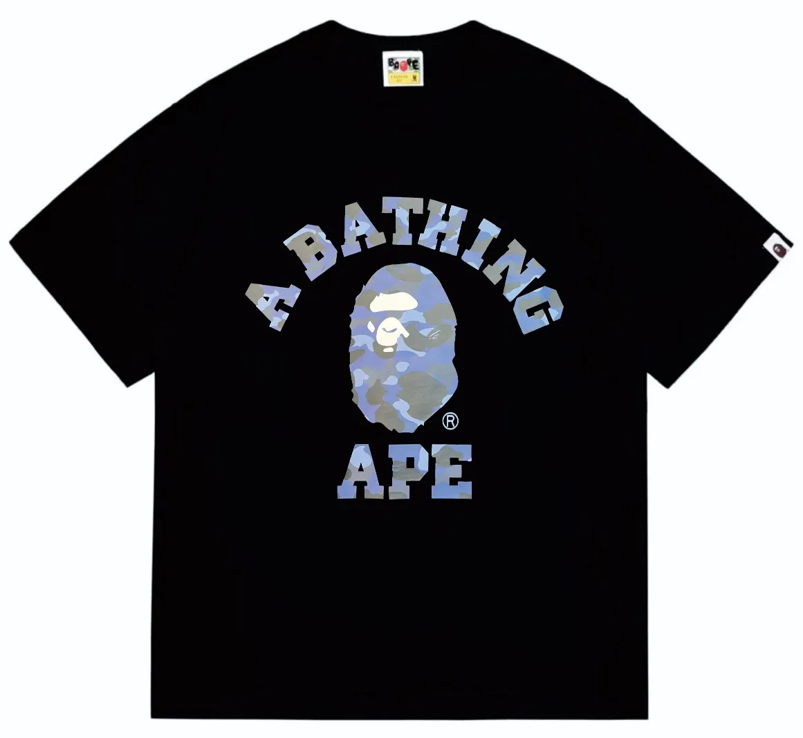 SC249#p110💰 (top version) BAPE camouflage ape head letter printed short-sleeved T-shirt Made of 260 grams of high-quality high-weave pure cotton fabric, double yarn combed, soft texture without pilling, imported environmentally friendly printing glue, bright and three-dimensional pattern, quality 💥unisex style, the upper body is fashionable Color: black red white red black purple white purple black yellow white yellow black blue white blue black camouflage green white camouflage green Size: S M L XL XXL