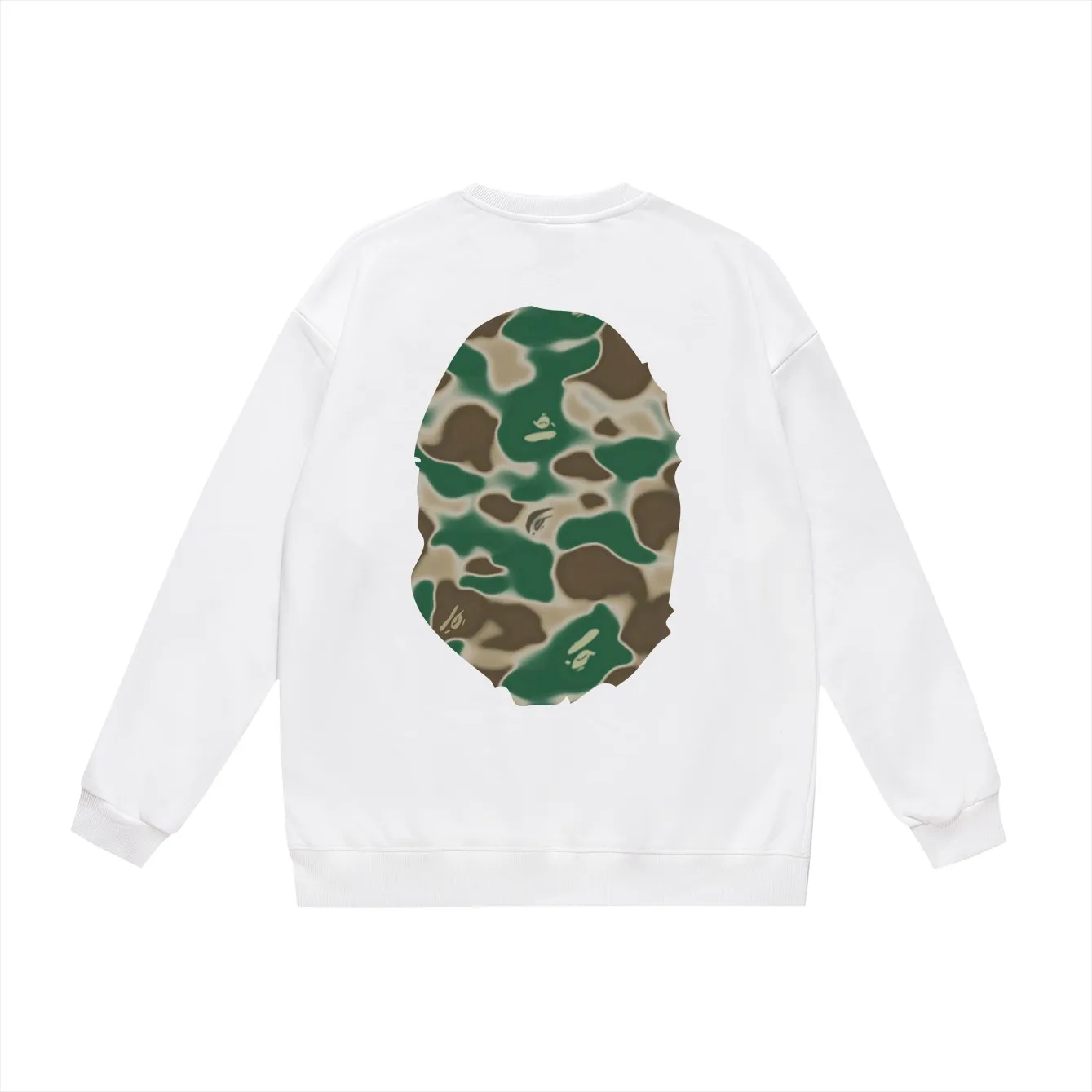 P150 model number SC474# terry 75 plus velvet 80 (top version) BAPE LIQUID CAMO BIG APE big ape head round neck sweatshirt Made of 350g large terry (drop shoulder large version) fabric, soft texture and no pilling Imported environmentally friendly printing glue The pattern is bright and three-dimensional Quality 💥Same style for men and women The upper body is trendy Color: black green white green gray green Size: S M L XL XXL