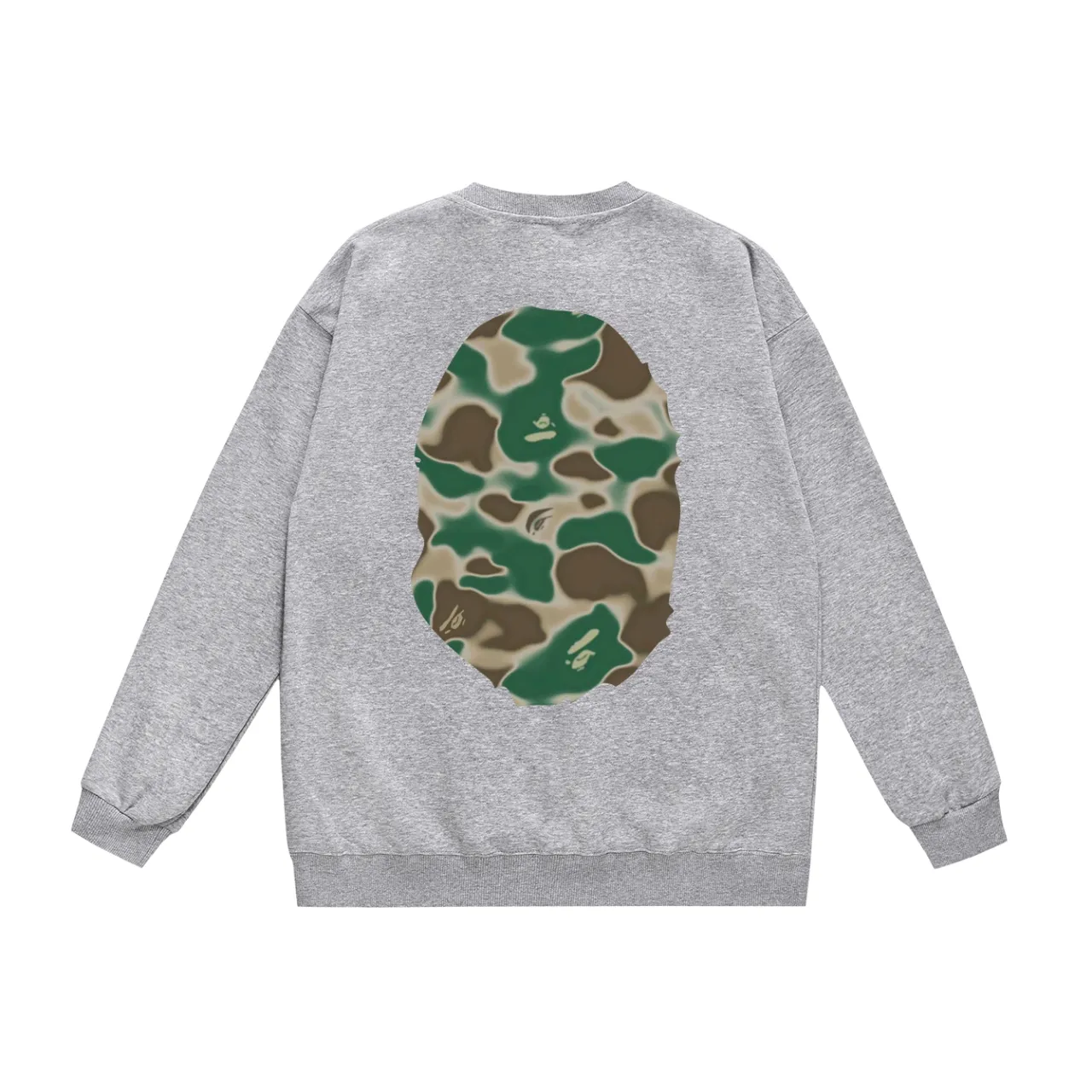 P150 model number SC474# terry 75 plus velvet 80 (top version) BAPE LIQUID CAMO BIG APE big ape head round neck sweatshirt Made of 350g large terry (drop shoulder large version) fabric, soft texture and no pilling Imported environmentally friendly printing glue The pattern is bright and three-dimensional Quality 💥Same style for men and women The upper body is trendy Color: black green white green gray green Size: S M L XL XXL