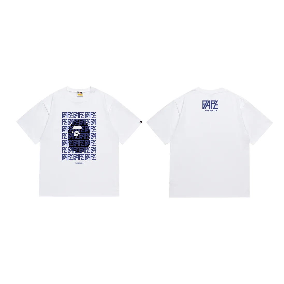 SC180#p110💰 (top version) BAPE ape head monogram printed short-sleeved T-shirt Made of 260 grams of high-quality high-weave pure cotton fabric, double yarn combed, soft and non-pilling, imported environmentally friendly printing glue, bright and three-dimensional pattern, quality 💥Same style for men and women, the upper body is fashionable Color: black white Size: S M L XL XXL