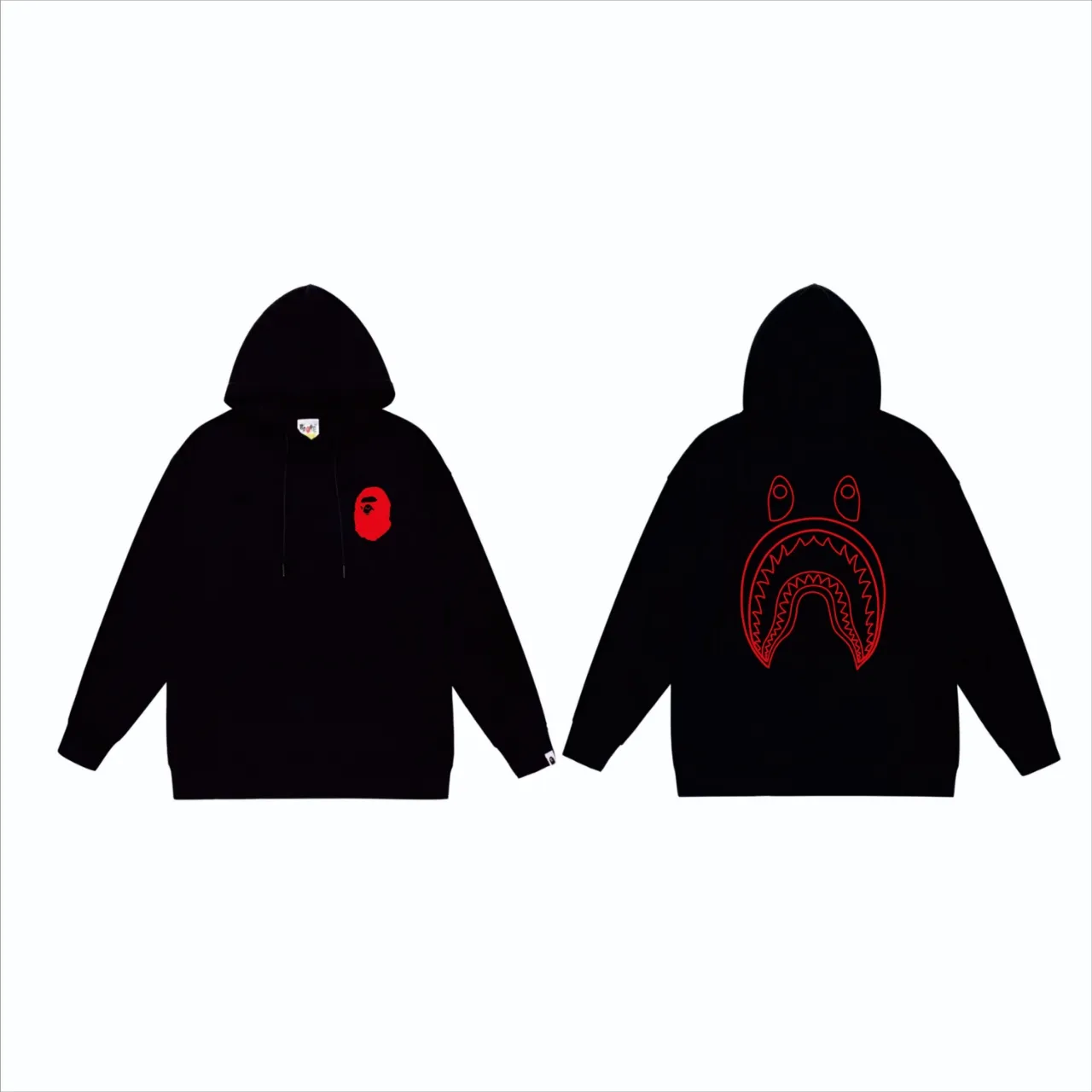 P160 model number SC815# terry 80 plus velvet 90 (top version) BAPE×STUSSY co-branded Stussy letter printed hooded sweatshirt Made of 380g large terry (drop shoulder large version) fabric, soft and non-pilling texture, imported environmentally friendly printing glue, bright and three-dimensional pattern, quality 💥Same style for men and women, the upper body is fashionable Color: black and white, white and black, gray and black, black and red, white and red, gray and red Size: S M L XL XXL