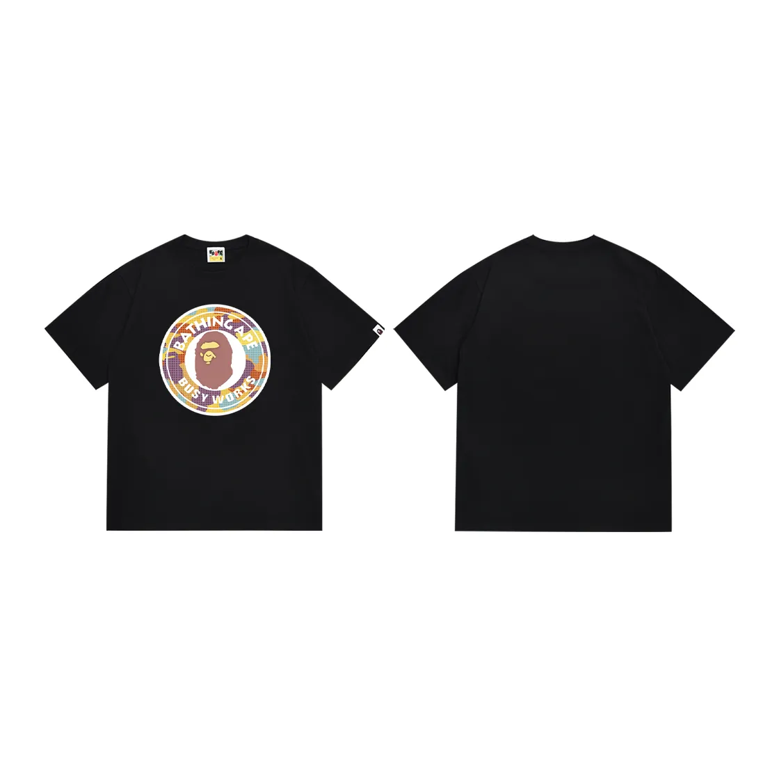 P110 SC018# (top version) BAPE ape head printed short-sleeved T-shirt Japanese trendy brand for men. Made of 260 grams of high-quality high-weave pure cotton fabric. Double yarn combed. The texture is soft and non-pilling. Imported environmentally friendly printing glue. The pattern is bright and three-dimensional. Quality 💥Same style for men and women. The upper body is trendy. Color: black and white. Size: S M L XL XXL