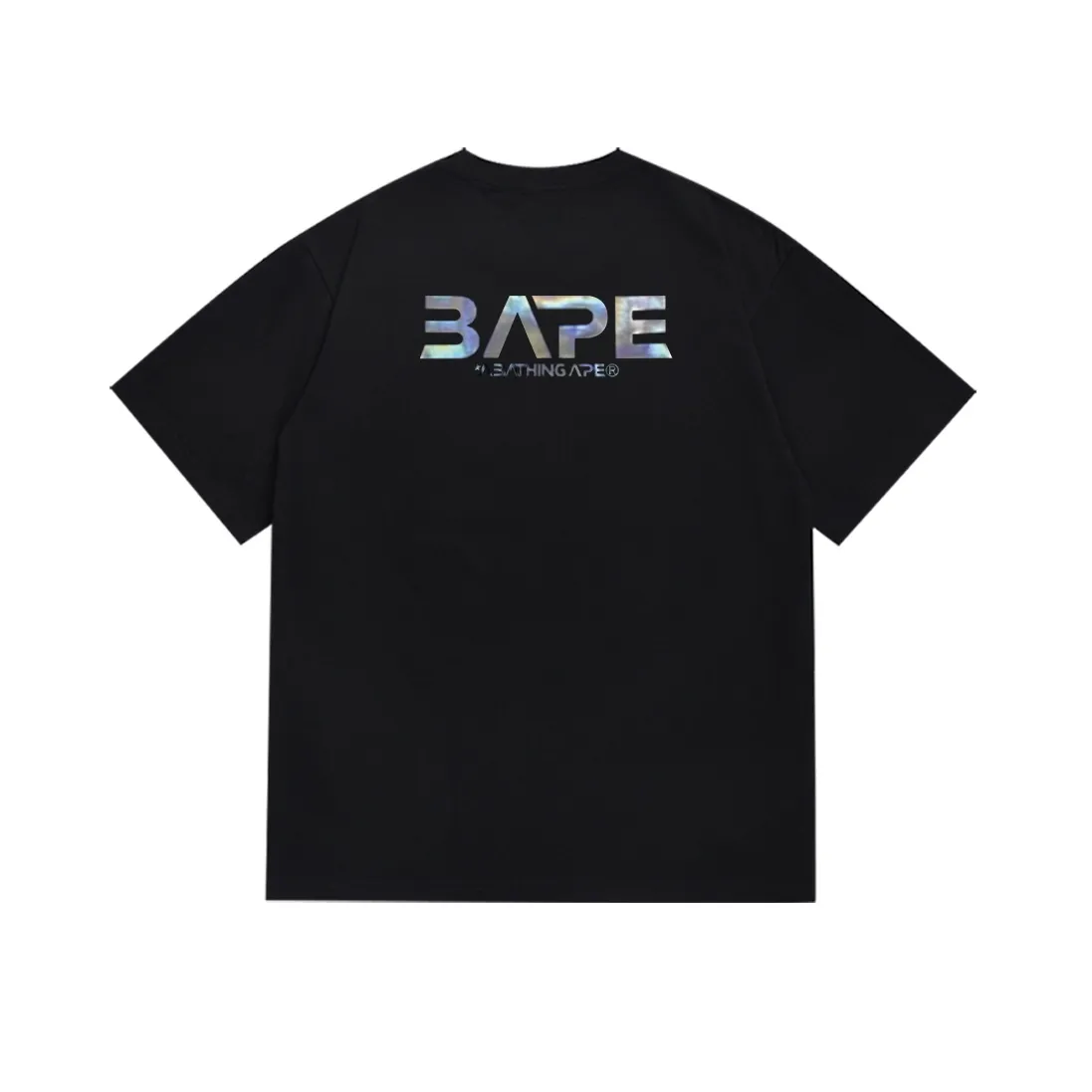 SC158#p110💰 (Top version) BAPE Mid-Autumn Moon Scenery Ape Head UFO laser letter printed short-sleeved T-shirt Made of 260 grams of high-quality high-weave pure cotton fabric, double yarn combed, soft texture and no pilling Imported environmentally friendly printing glue The pattern is bright and three-dimensional Quality💥Same style for men and women The upper body is trendy Color: Black White Size: S M L XL XXL
