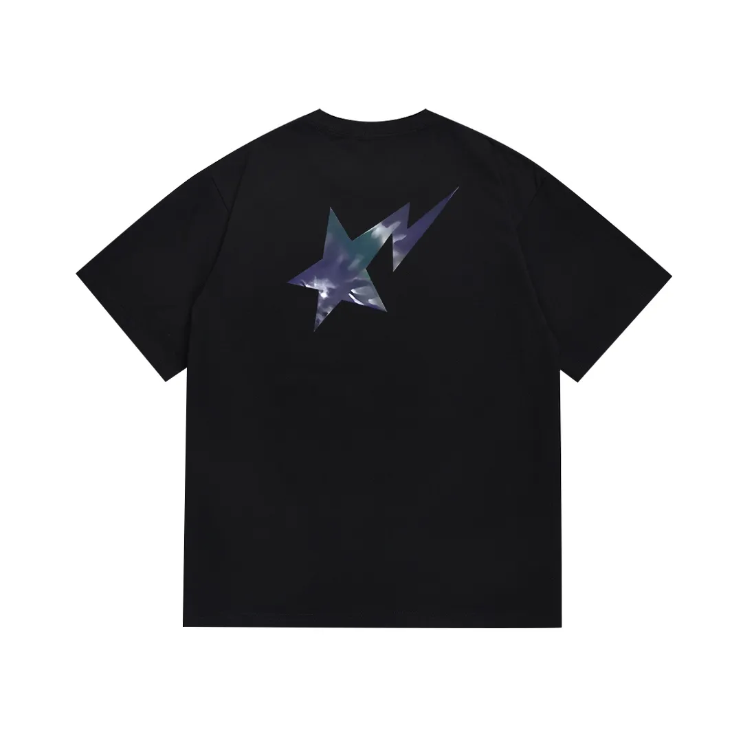 SC115#p110💰 (top version) BAPE tie-dye letter star printed short-sleeved T-shirt Made of 260 grams of high-quality high-weave pure cotton fabric, double yarn combed, soft texture and no pilling Imported environmentally friendly printing glue, bright and three-dimensional pattern, quality 💥Same style for men and women, the upper body is fashionable Color: black white Size: S M L XL XXL
