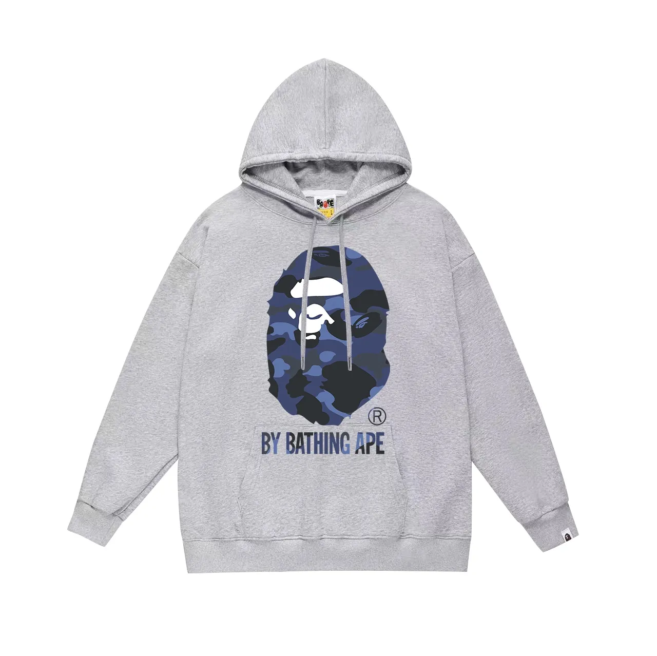 Model No. SC645# terry p160 plus velvet p180💰 (top version) BAPE camouflage great ape letter print hooded sweatshirt Made of 380g large terry 430g silver fox velvet (drop shoulder large version) fabric, soft and non-pilling, imported environmentally friendly printing glue, bright and three-dimensional pattern, quality 💥Same style for men and women. The upper body is trendy. Color: black blue, white blue, gray blue, size: S M L XL XXL