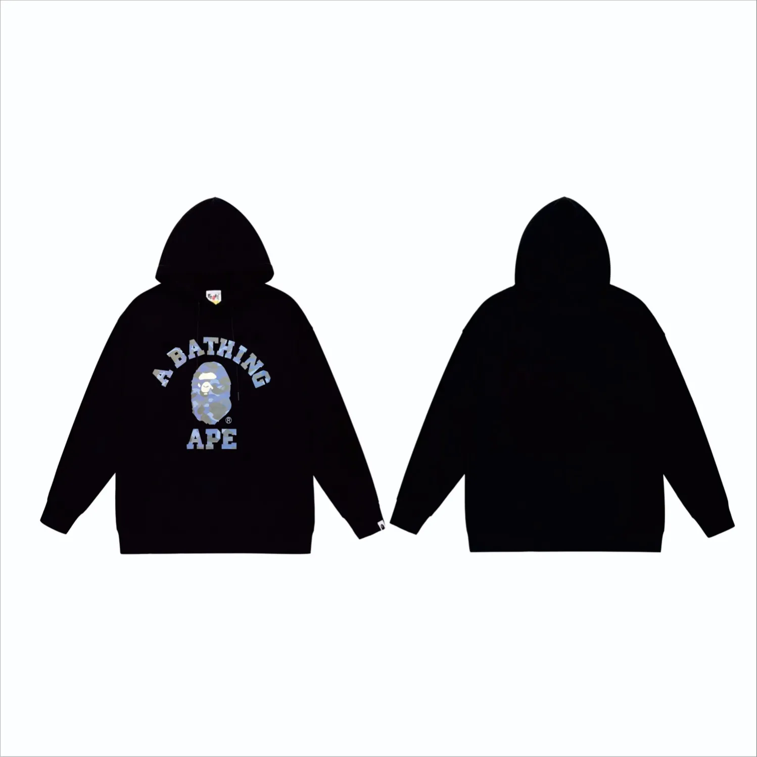 P160 model number SC849# terry 80 plus velvet 90 (top version) BAPE camouflage ape head letter print pattern hooded sweatshirt. Made of 380g large terry (drop shoulder large version) fabric, soft texture and no pilling. Imported environmentally friendly printing glue. Bright and three-dimensional pattern. Quality 💥Same style for men and women. The upper body is trendy. Color: black camouflage, white camouflage, gray camouflage, black and red, white and red, gray and red, black and blue, white and blue. Gray blue Black purple White purple Gray purple Black and yellow White and yellow Gray and yellow Size: S M L XL XXL