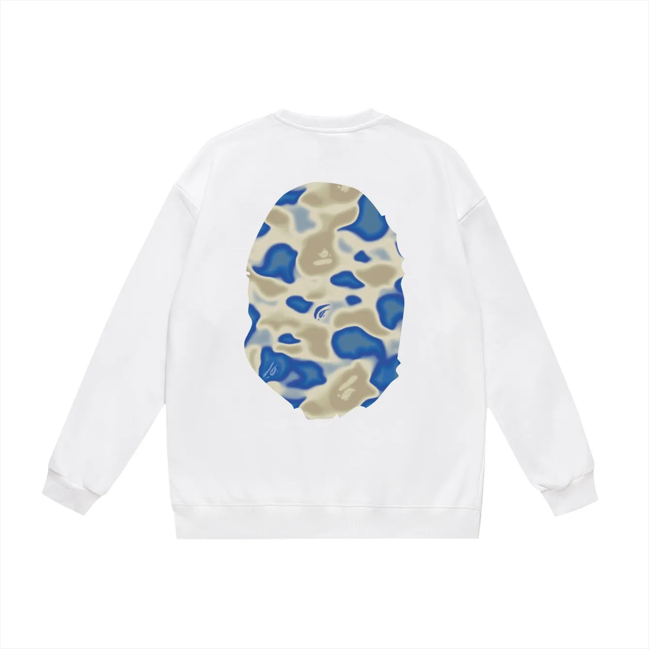 P150 model number SC474# terry 75 plus velvet 80 (top version) BAPE LIQUID CAMO BIG APE big ape head round neck sweatshirt Made of 350 grams of large terry (drop shoulder large version) fabric, soft texture and no pilling Imported environmentally friendly printing glue The pattern is bright and three-dimensional Quality 💥Same style for men and women The upper body is trendy Color: black and blue white blue gray blue Size: S M L XL XXL