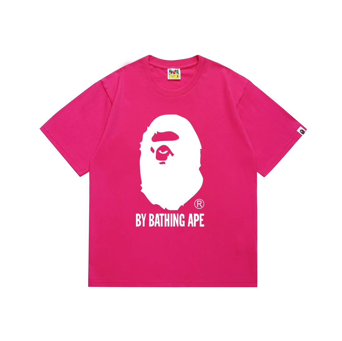 SC164#p110💰 (top version) BAPE classic ape head letter printed short-sleeved T-shirt. Made of 260 grams of high-quality high-weave pure cotton fabric. Double yarn combed, soft texture and no pilling. Imported environmentally friendly printing glue. Bright and three-dimensional pattern. Quality💥Same style for men and women. The upper body is trendy. Color: black, white, navy blue, floral gray, rose red, Klein blue, red. Size: S M L XL XXL