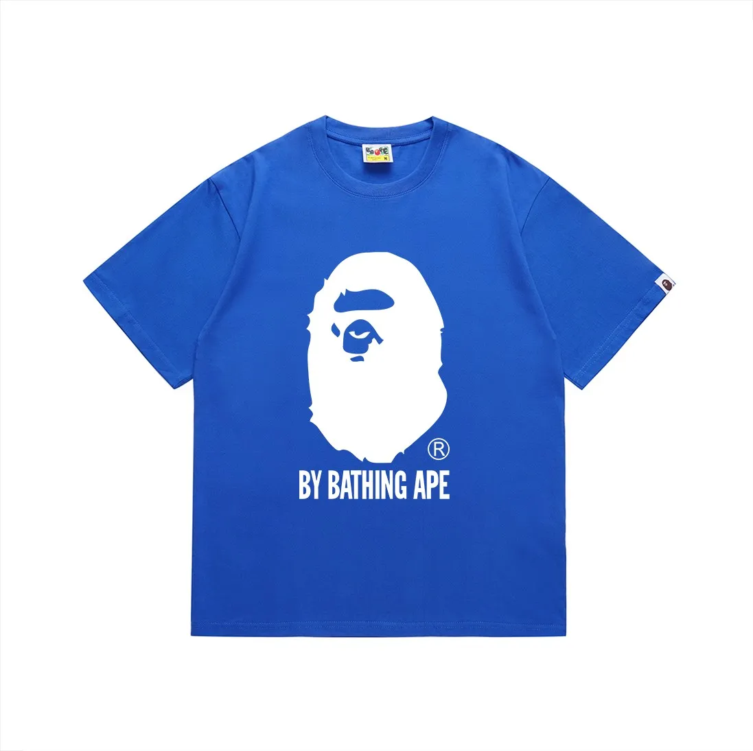 SC164#p110💰 (top version) BAPE classic ape head letter printed short-sleeved T-shirt. Made of 260 grams of high-quality high-weave pure cotton fabric. Double yarn combed, soft texture and no pilling. Imported environmentally friendly printing glue. Bright and three-dimensional pattern. Quality💥Same style for men and women. The upper body is trendy. Color: black, white, navy blue, floral gray, rose red, Klein blue, red. Size: S M L XL XXL