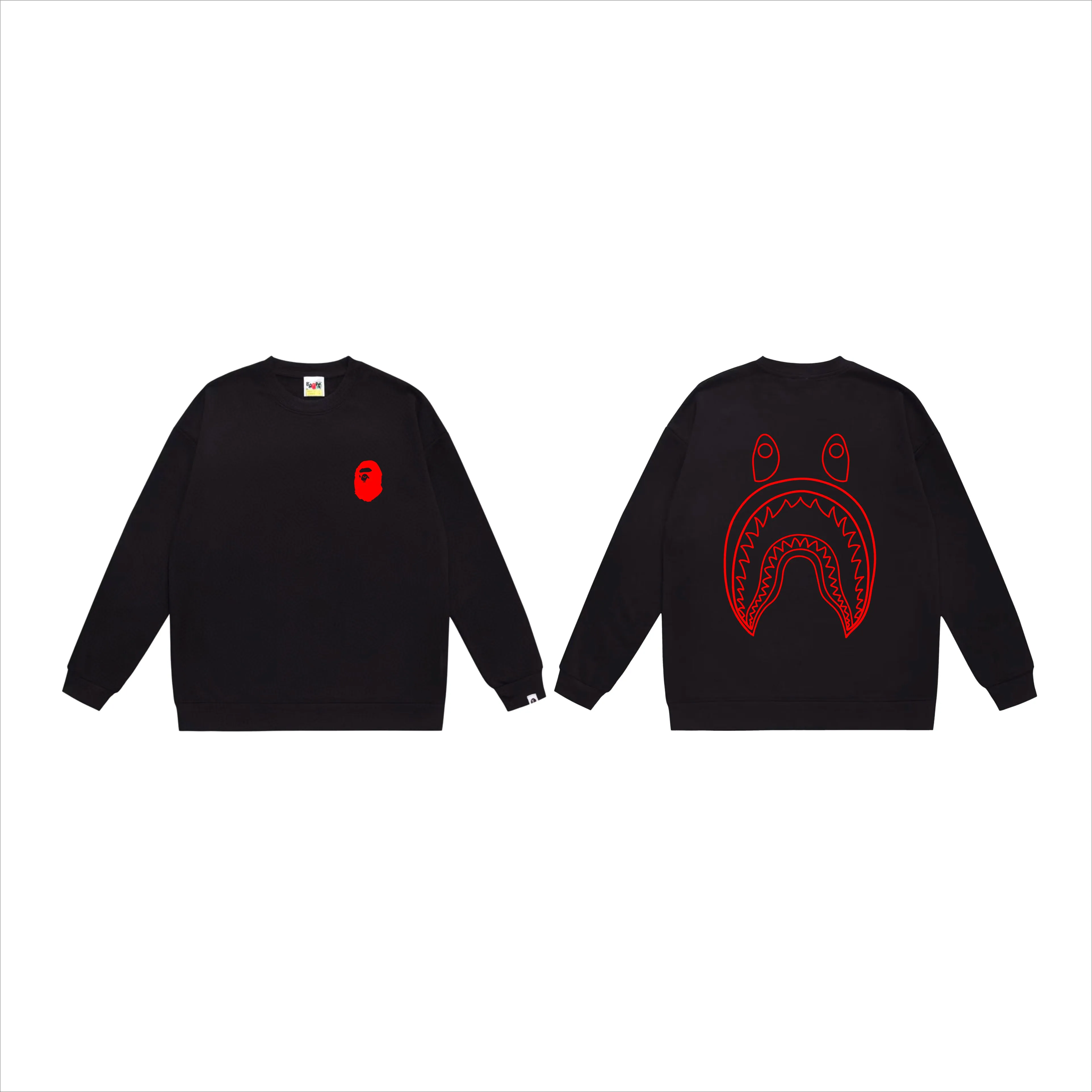 P150 model number SC515# terry 75 plus velvet 80 (top version) BAPE×STUSSY co-branded Stussy letter round neck sweatshirt Made of 350g large terry (drop shoulder large version) fabric, soft and non-pilling texture, imported environmentally friendly printing glue, bright and three-dimensional pattern, quality 💥Same style for men and women, the upper body is fashionable Color: black and white, white and black, gray and black, black and red, white and red, gray and red Size: S M L XL XXL