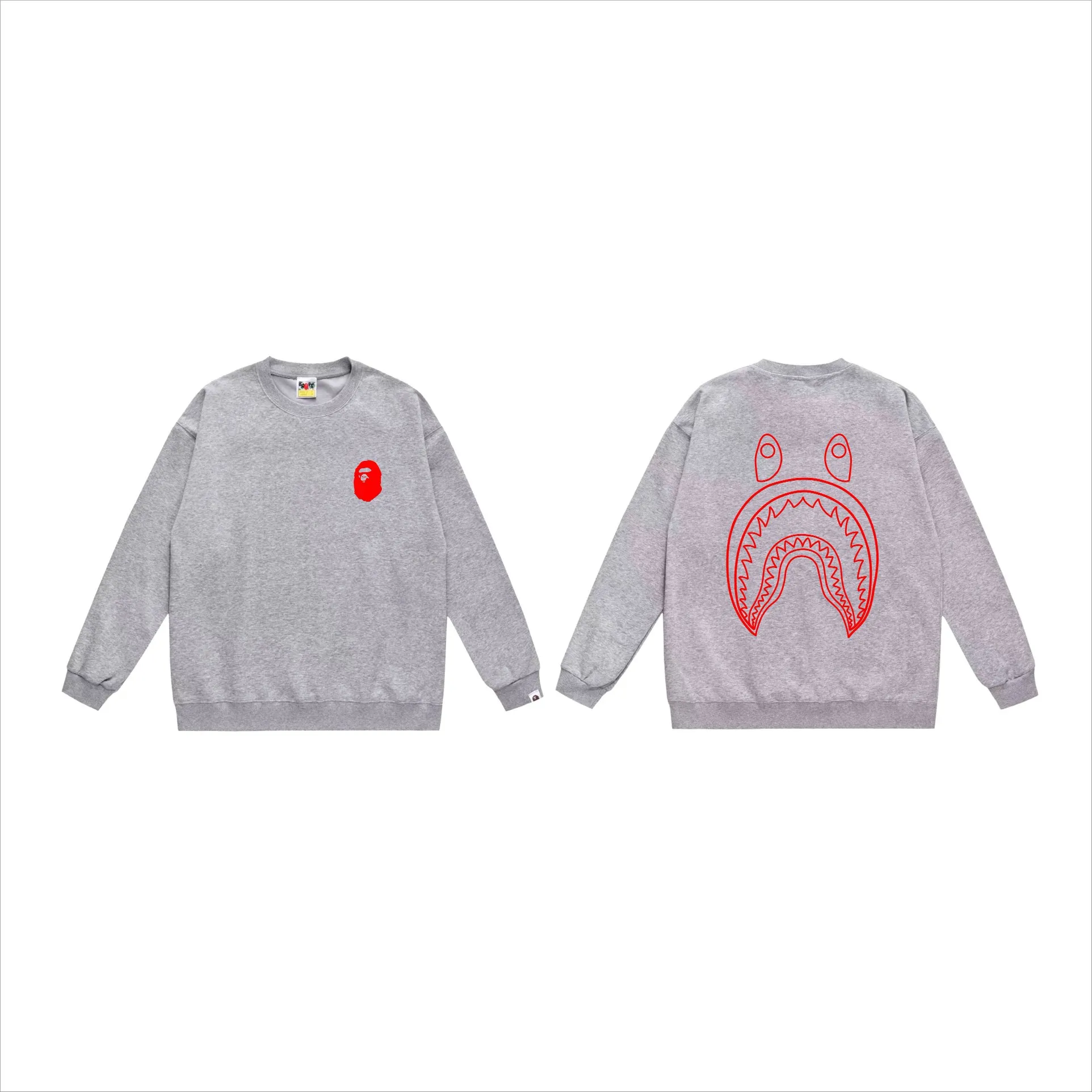 P150 model number SC515# terry 75 plus velvet 80 (top version) BAPE×STUSSY co-branded Stussy letter round neck sweatshirt Made of 350g large terry (drop shoulder large version) fabric, soft and non-pilling texture, imported environmentally friendly printing glue, bright and three-dimensional pattern, quality 💥Same style for men and women, the upper body is fashionable Color: black and white, white and black, gray and black, black and red, white and red, gray and red Size: S M L XL XXL