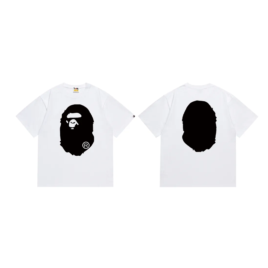 P110 SC068# (top version) BAPE ape head classic letter printed short-sleeved T-shirt with great ape head pattern. Made of 260 grams of high-quality high-weave pure cotton fabric. Double yarn combed. Soft texture and no pilling. Imported environmentally friendly printing glue. Bright and three-dimensional pattern. Quality 💥Same style for men and women. The upper body is trendy. Color: black and white. Size: S M L XL XXL