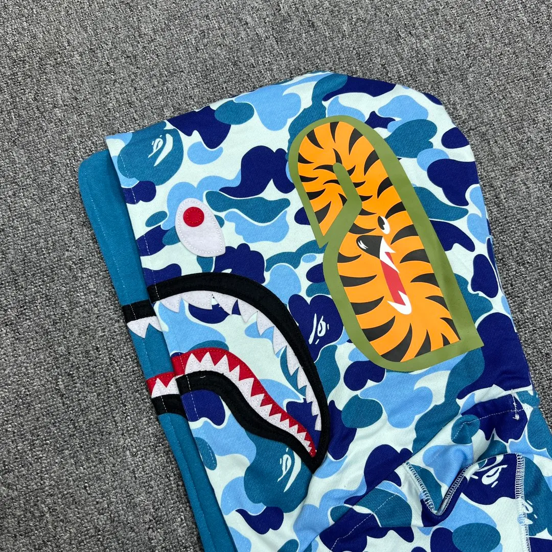 💰440 Bape Abc Double Hat Large Flower Camouflage Shark Customized fabric 1:1 Fine workmanship High version Couple model: S—XXL [Green Pink Blue]