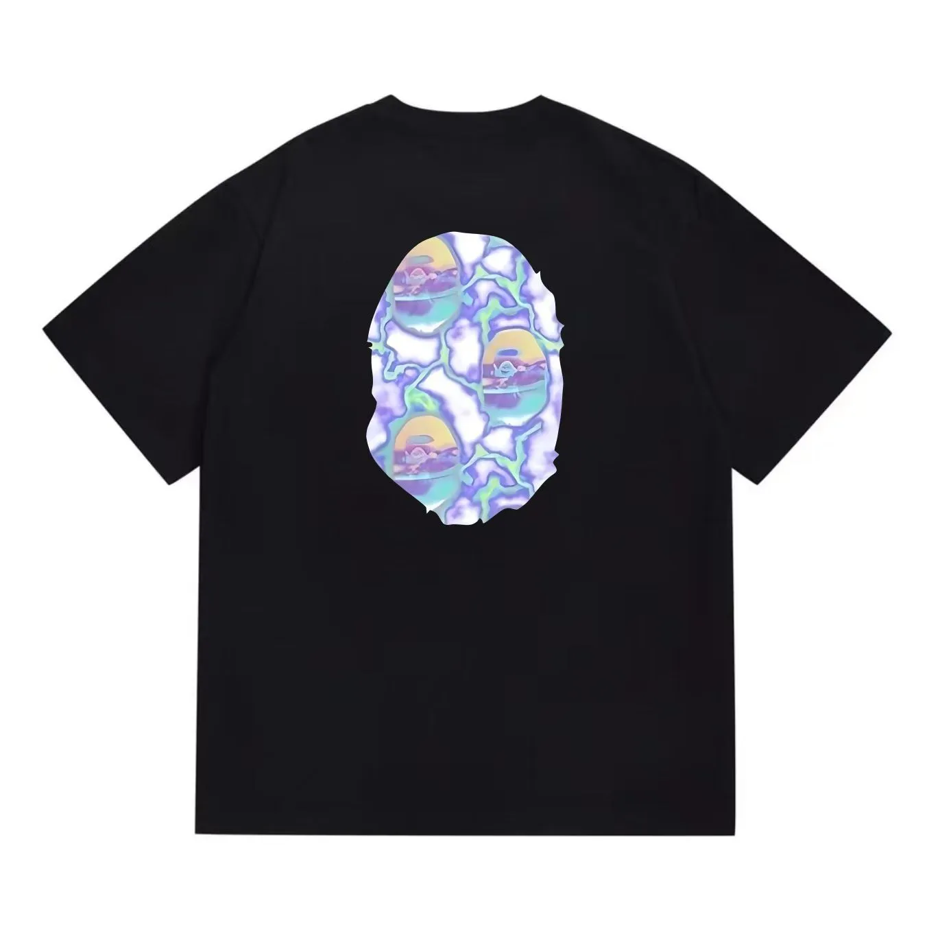 SC1019#p110💰 (top version) BAPE uses 260 grams of high-quality high-weave pure cotton fabric, double yarn combed, soft and non-pilling texture, imported environmentally friendly printing glue, bright and three-dimensional pattern, quality 💥Same style for men and women, the upper body is fashionable Color: black white Size: S M L XL XXL