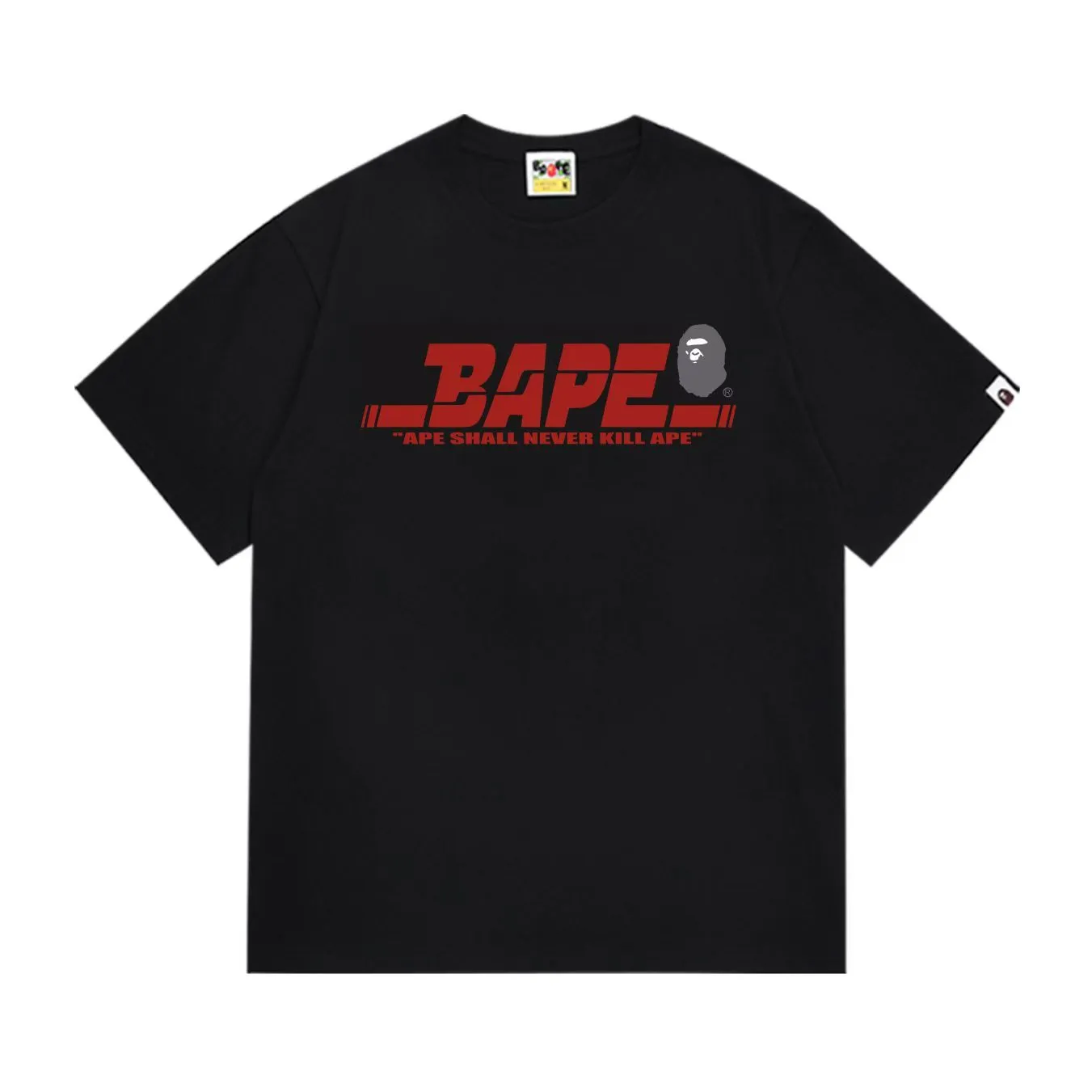 SC1020#p110💰 (top version) BAPE uses 260 grams of high-quality high-weave pure cotton fabric, double yarn combed, soft and non-pilling texture, imported environmentally friendly printing glue, bright and three-dimensional pattern, quality 💥Same style for men and women, the upper body is fashionable Color: black white Size: S M L XL XXL