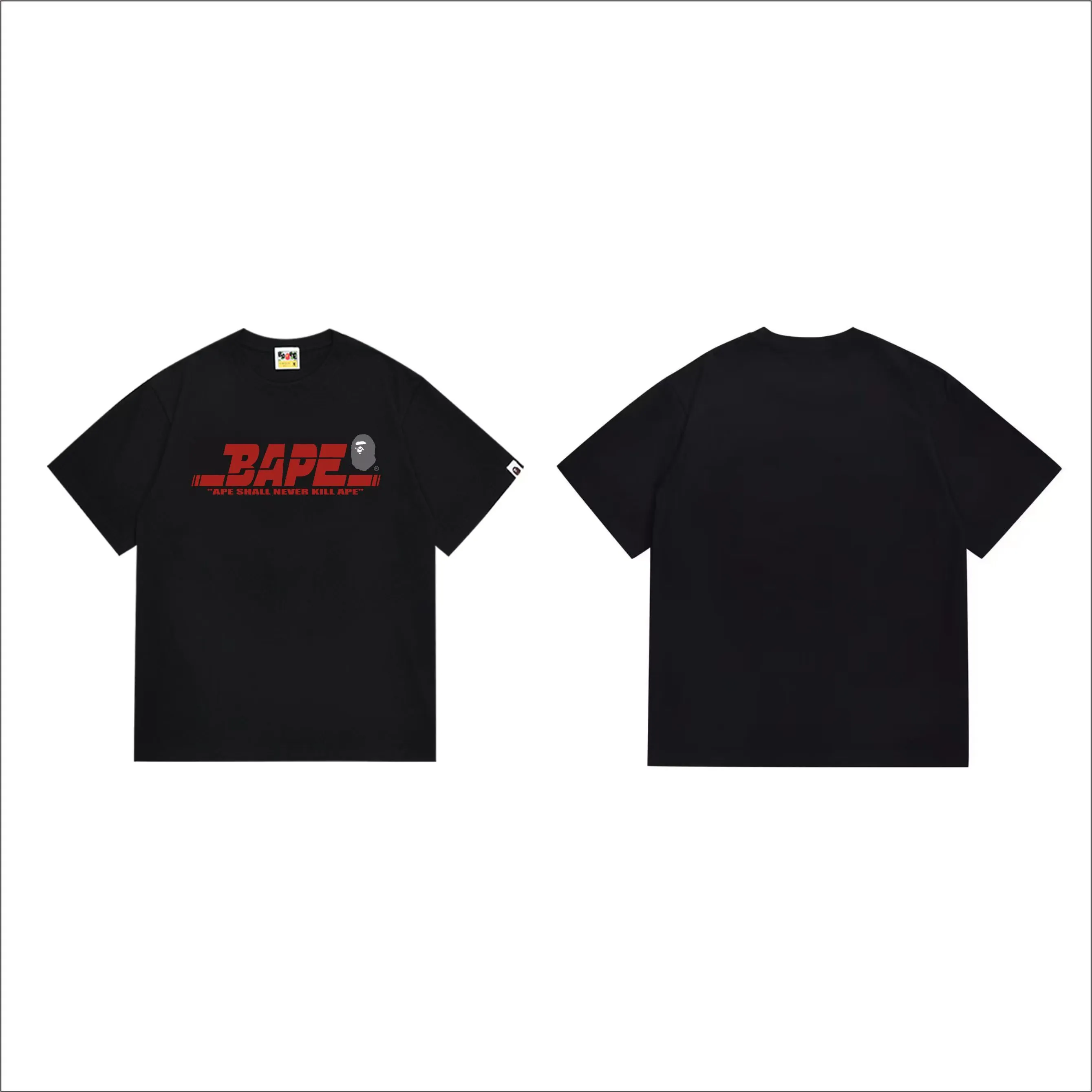 SC1020#p110💰 (top version) BAPE uses 260 grams of high-quality high-weave pure cotton fabric, double yarn combed, soft and non-pilling texture, imported environmentally friendly printing glue, bright and three-dimensional pattern, quality 💥Same style for men and women, the upper body is fashionable Color: black white Size: S M L XL XXL