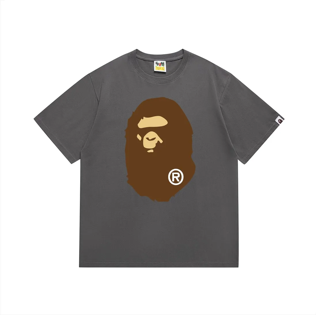 SC175#p110💰 (Top version) BAPE classic front and back great ape head printed short-sleeved T-shirt Made of 260 grams of high-quality high-weave pure cotton fabric, double yarn combed, soft texture without pilling, imported environmentally friendly printing glue, bright and three-dimensional pattern, quality 💥unisex style, the upper body is trendy Color: black, white, apricot, green, red, purple, pink, dark gray, coffee, fluorescent green, floral gray, grass green, raspberry Burgundy Lake Blue Sky Blue Khaki Navy Blue Klein Blue Dragon Fruit Color Size: S M L XL XXL