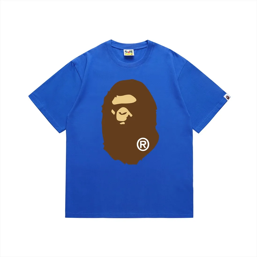 SC175#p110💰 (Top version) BAPE classic front and back great ape head printed short-sleeved T-shirt Made of 260 grams of high-quality high-weave pure cotton fabric, double yarn combed, soft texture without pilling, imported environmentally friendly printing glue, bright and three-dimensional pattern, quality 💥unisex style, the upper body is trendy Color: black, white, apricot, green, red, purple, pink, dark gray, coffee, fluorescent green, floral gray, grass green, raspberry Burgundy Lake Blue Sky Blue Khaki Navy Blue Klein Blue Dragon Fruit Color Size: S M L XL XXL