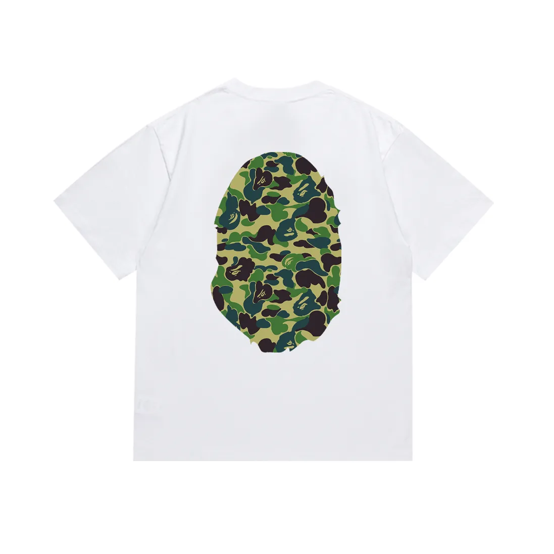 P110 SC036# (top version) BAPE ABC green camouflage ape LOGO double-sided printed short-sleeved T-shirt Made of 260 grams of high-quality high-weave pure cotton fabric, double yarn combed, soft and non-pilling texture, imported environmentally friendly printing glue, bright and three-dimensional pattern, quality 💥Same style for men and women, the upper body is fashionable Color: black green white green Size: S M L XL XXL