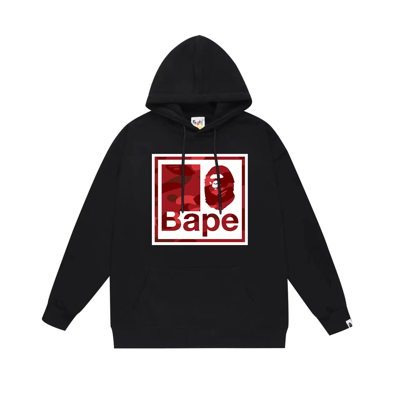Model No. SC706#terry p160 plus velvet p180💰 (top version) BAPE camouflage ape head letter printed hooded sweatshirt. Made of 380g large terry 430g silver fox velvet (drop shoulder large version) fabric. The texture is soft and non-pilling. Imported environmentally friendly printing glue. The pattern is bright and three-dimensional. Quality💥Same style for men and women. The upper body is trendy. Color: black red white red gray red Size: S M L XL XXL