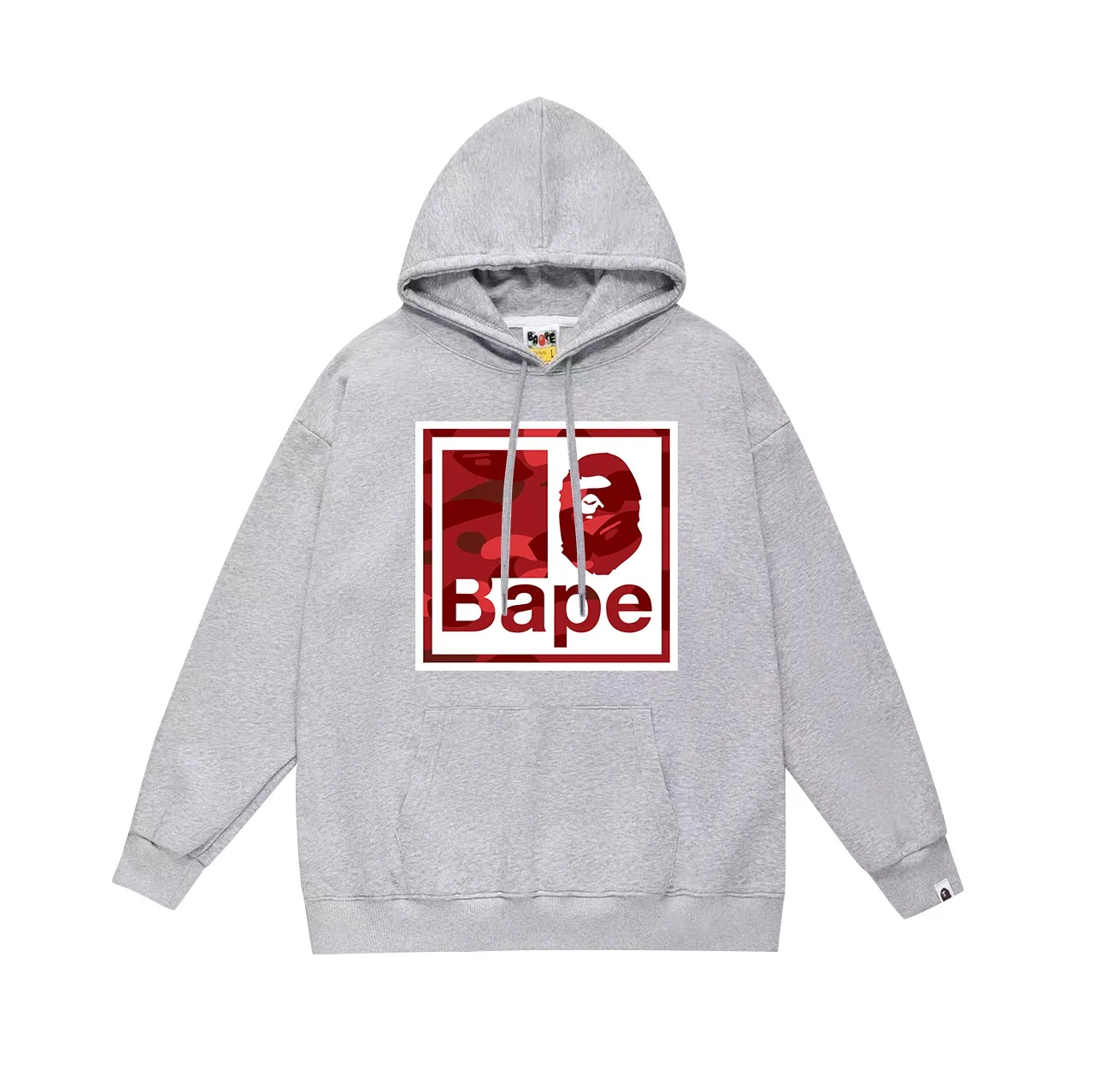 Model No. SC706#terry p160 plus velvet p180💰 (top version) BAPE camouflage ape head letter printed hooded sweatshirt. Made of 380g large terry 430g silver fox velvet (drop shoulder large version) fabric. The texture is soft and non-pilling. Imported environmentally friendly printing glue. The pattern is bright and three-dimensional. Quality💥Same style for men and women. The upper body is trendy. Color: black red white red gray red Size: S M L XL XXL