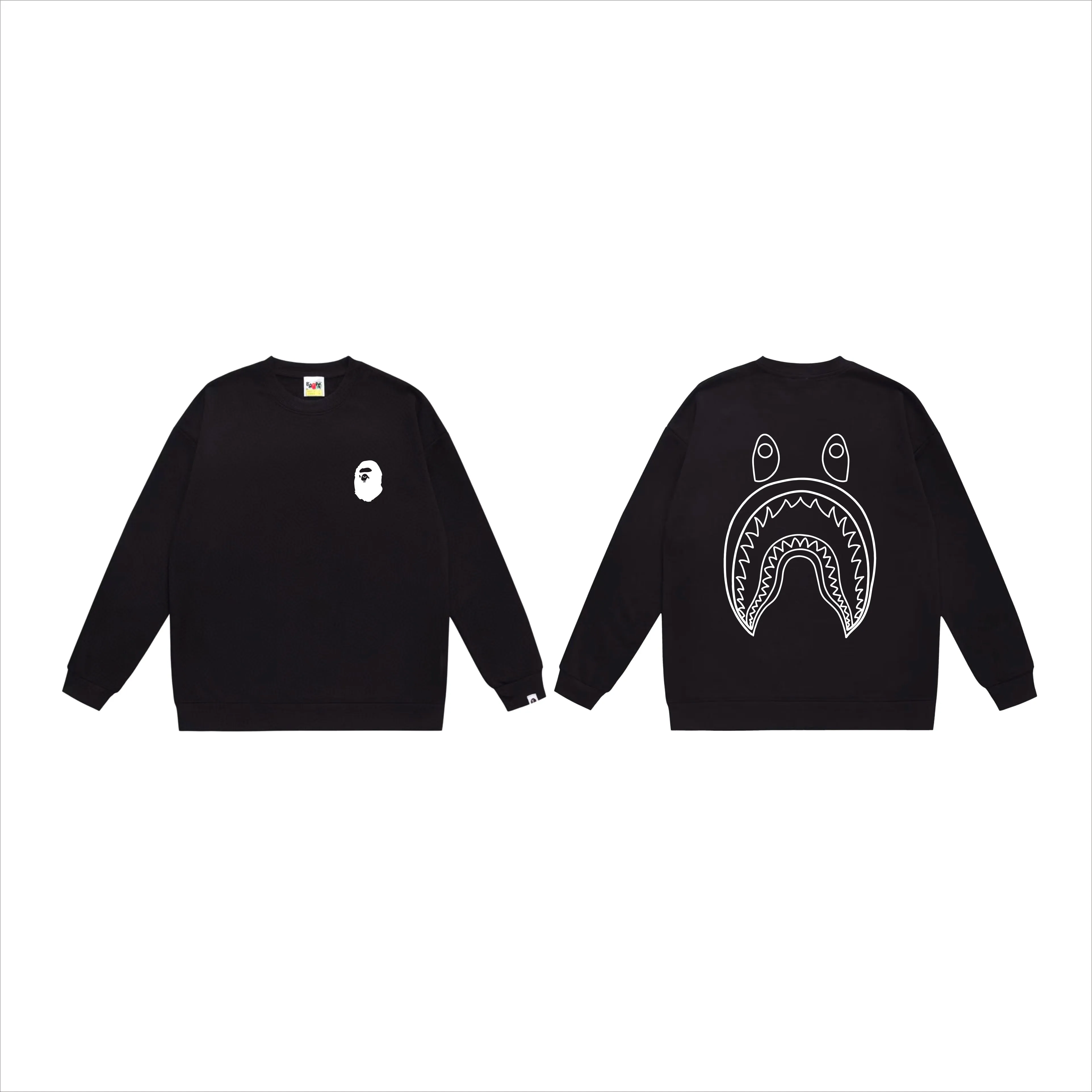 P150 model number SC515# terry 75 plus velvet 80 (top version) BAPE×STUSSY co-branded Stussy letter round neck sweatshirt Made of 350g large terry (drop shoulder large version) fabric, soft and non-pilling texture, imported environmentally friendly printing glue, bright and three-dimensional pattern, quality 💥Same style for men and women, the upper body is fashionable Color: black and white, white and black, gray and black, black and red, white and red, gray and red Size: S M L XL XXL