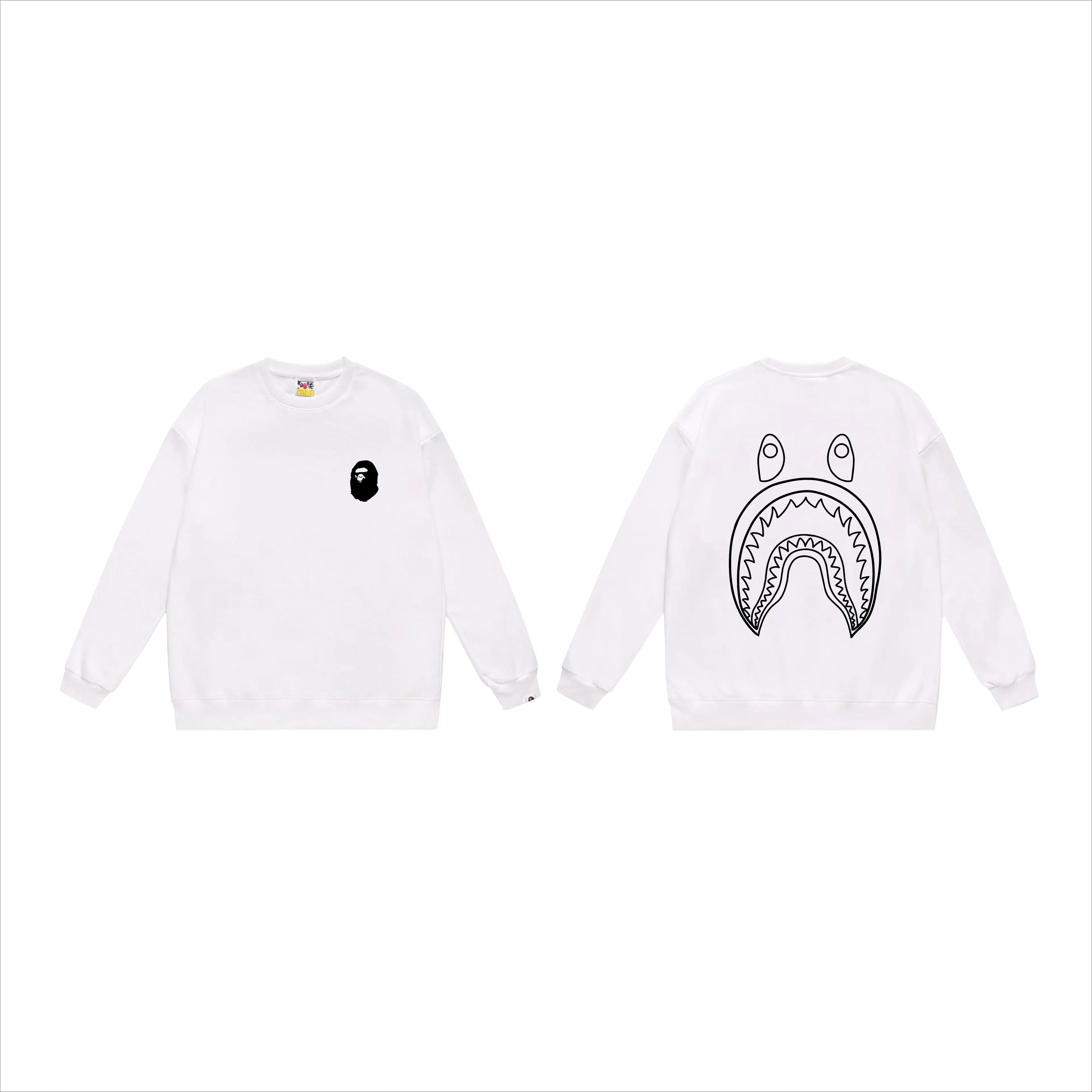 P150 model number SC515# terry 75 plus velvet 80 (top version) BAPE×STUSSY co-branded Stussy letter round neck sweatshirt Made of 350g large terry (drop shoulder large version) fabric, soft and non-pilling texture, imported environmentally friendly printing glue, bright and three-dimensional pattern, quality 💥Same style for men and women, the upper body is fashionable Color: black and white, white and black, gray and black, black and red, white and red, gray and red Size: S M L XL XXL