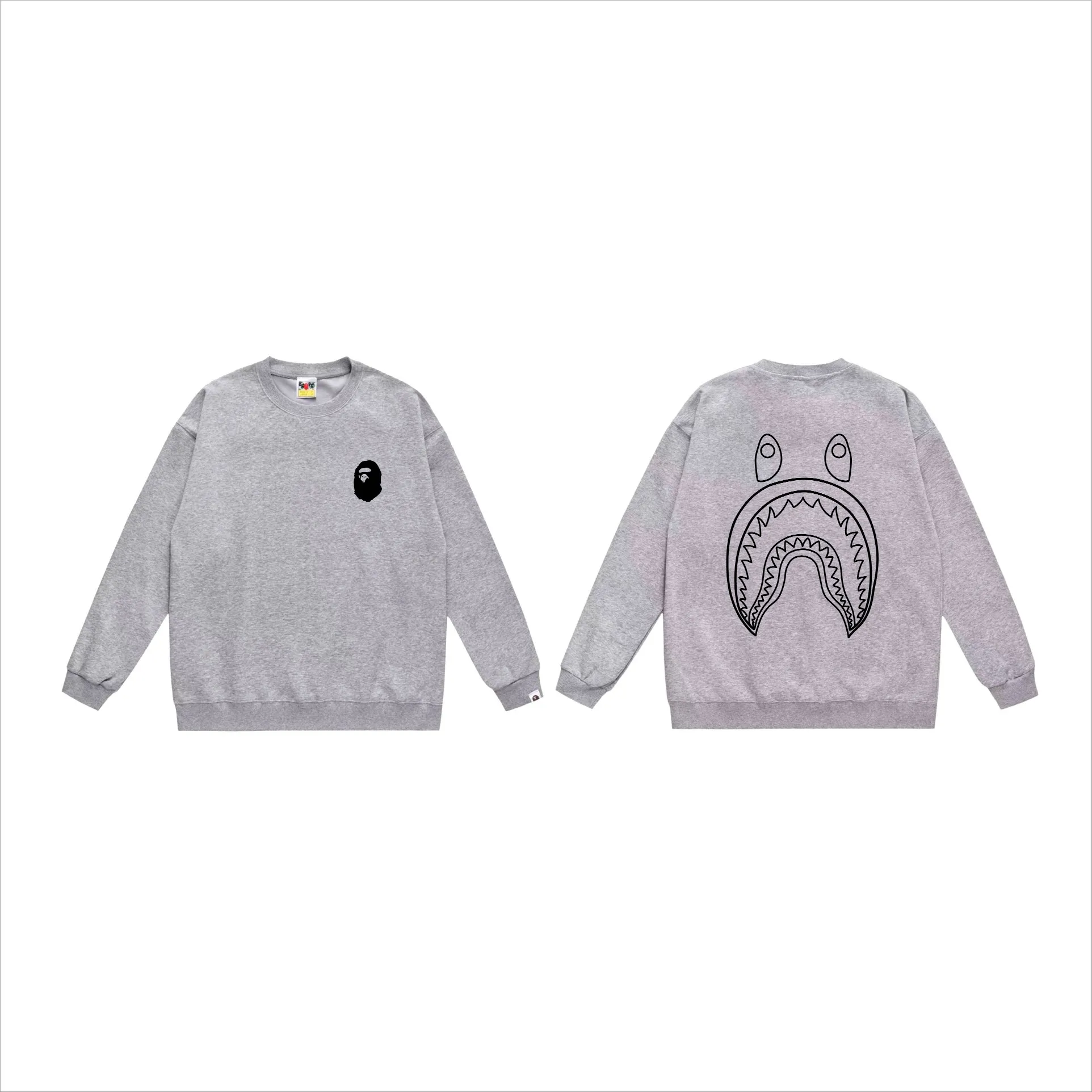 P150 model number SC515# terry 75 plus velvet 80 (top version) BAPE×STUSSY co-branded Stussy letter round neck sweatshirt Made of 350g large terry (drop shoulder large version) fabric, soft and non-pilling texture, imported environmentally friendly printing glue, bright and three-dimensional pattern, quality 💥Same style for men and women, the upper body is fashionable Color: black and white, white and black, gray and black, black and red, white and red, gray and red Size: S M L XL XXL
