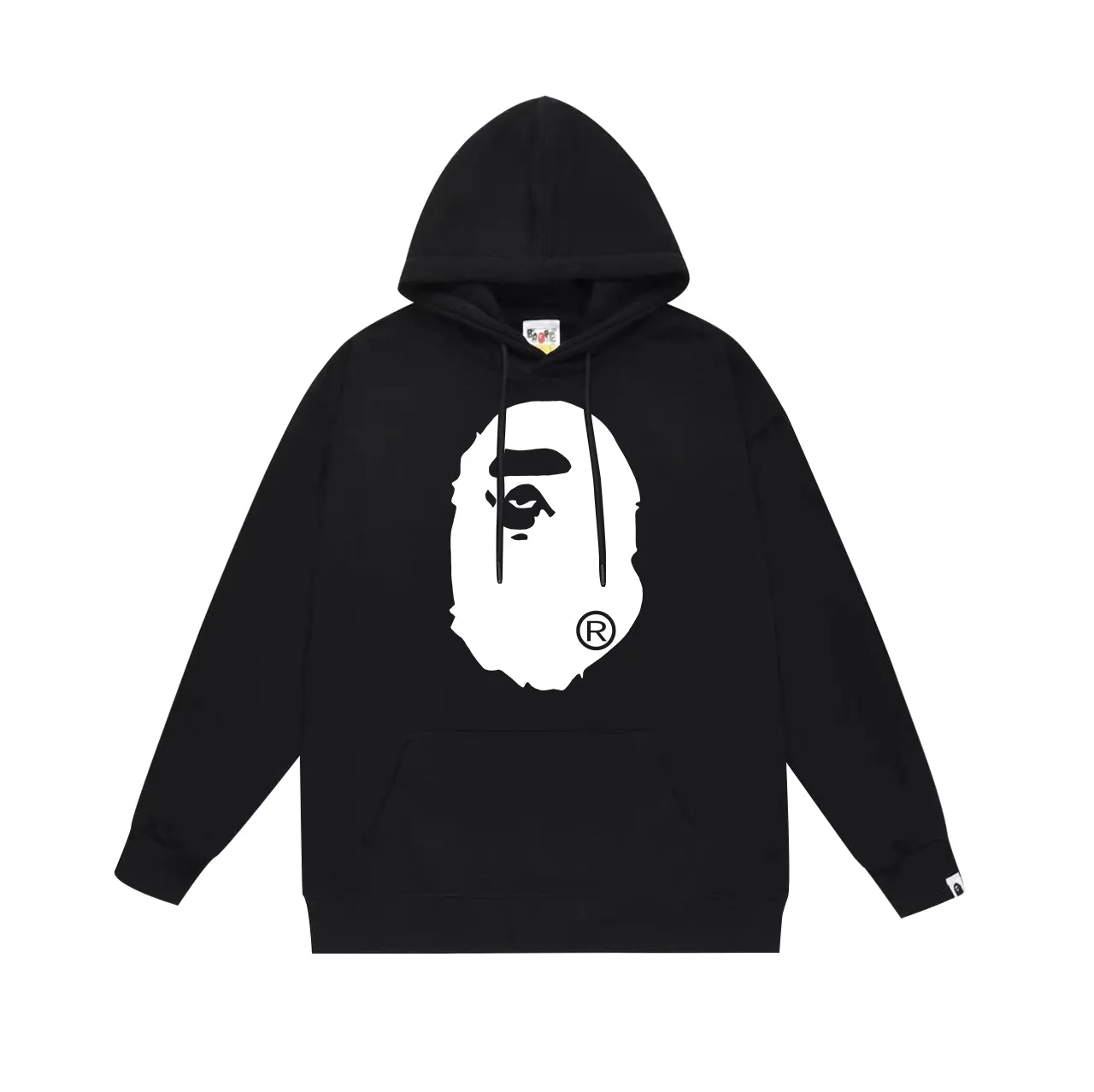 Model number SC668#terry p160 plus velvet p180💰 (top version) BAPE great ape head double-sided pattern printed hooded sweatshirt Made of 380g large terry 430g silver fox velvet (drop shoulder large version) fabric, soft and non-pilling, imported environmentally friendly printing glue, bright and three-dimensional pattern, quality💥same style for men and women, the upper body is trendy Color: black white gray Size: S M L XL XXL