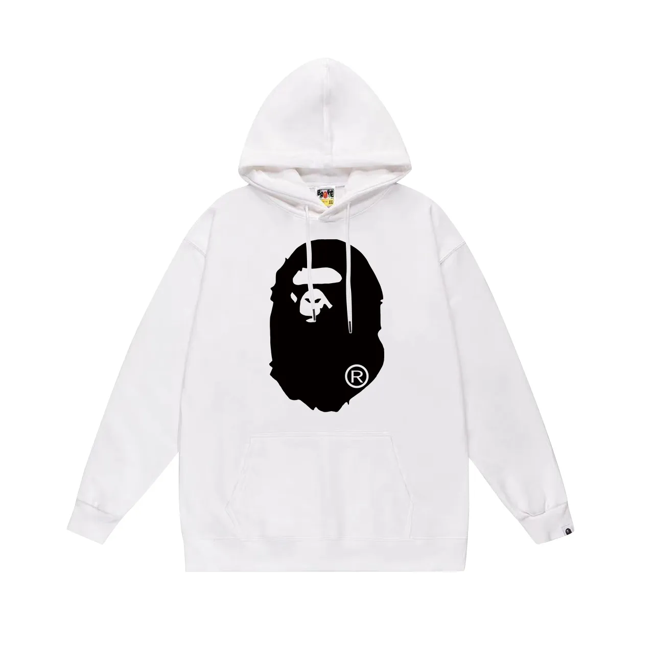 Model number SC668#terry p160 plus velvet p180💰 (top version) BAPE great ape head double-sided pattern printed hooded sweatshirt Made of 380g large terry 430g silver fox velvet (drop shoulder large version) fabric, soft and non-pilling, imported environmentally friendly printing glue, bright and three-dimensional pattern, quality💥same style for men and women, the upper body is trendy Color: black white gray Size: S M L XL XXL