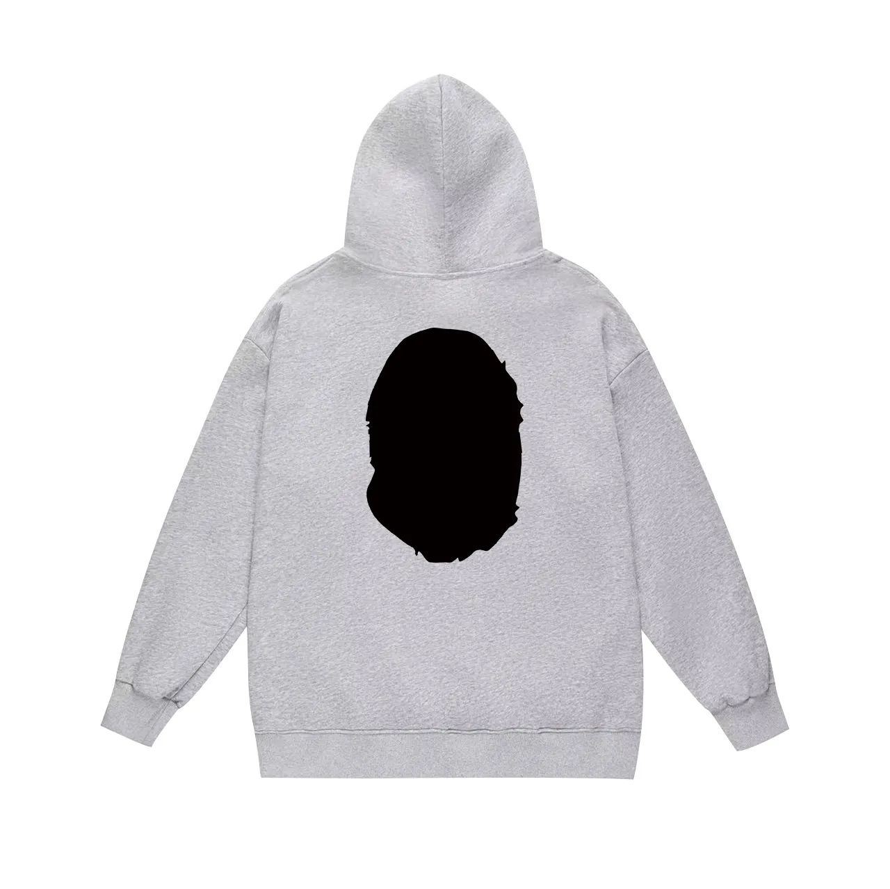 Model number SC668#terry p160 plus velvet p180💰 (top version) BAPE great ape head double-sided pattern printed hooded sweatshirt Made of 380g large terry 430g silver fox velvet (drop shoulder large version) fabric, soft and non-pilling, imported environmentally friendly printing glue, bright and three-dimensional pattern, quality💥same style for men and women, the upper body is trendy Color: black white gray Size: S M L XL XXL