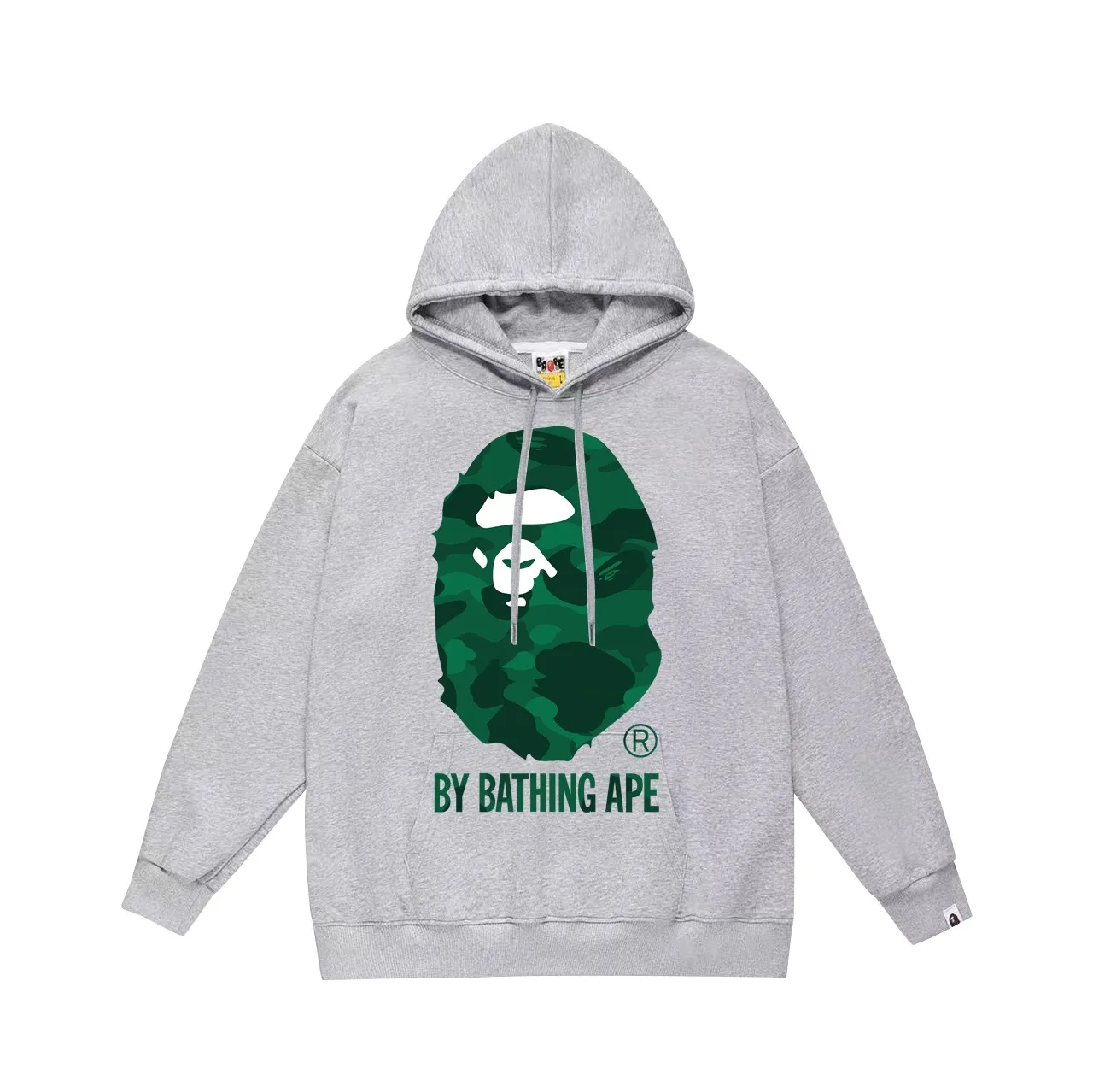 P160 model number SC798# terry 80 plus velvet 90 (top version) BAPE camouflage great ape head classic letter print hooded sweatshirt. Made of 380g large terry (drop shoulder large version) fabric, soft texture and no pilling. Imported environmentally friendly printing glue. Bright and three-dimensional pattern. Quality 💥Same style for men and women. The upper body is trendy. Color: black white gray Size: S M L XL XXL