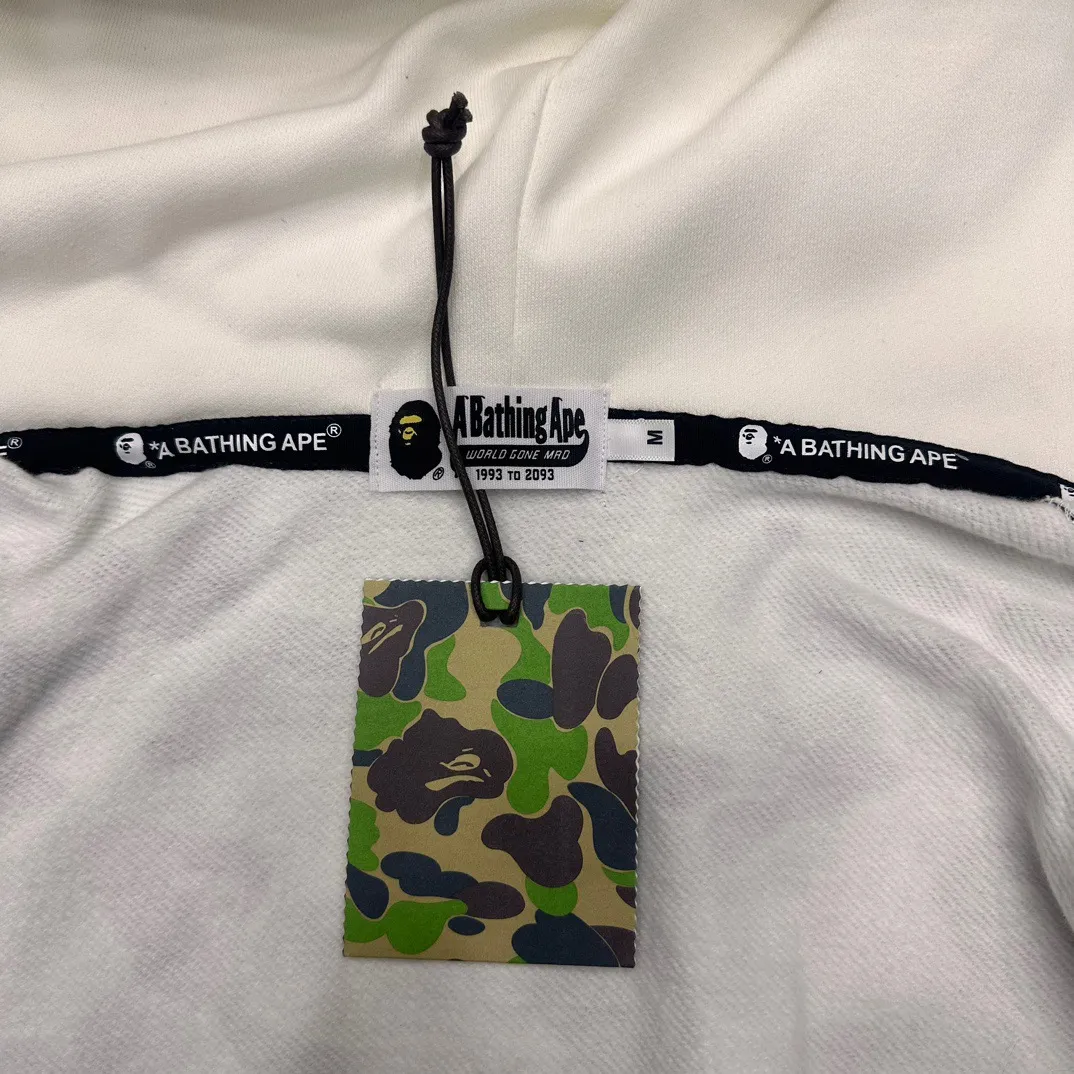 💰440 Bape double hood large flower camouflage shark, customized fabric 1:1, fine workmanship, high quality version, couple model: S-XXL [ink gray]