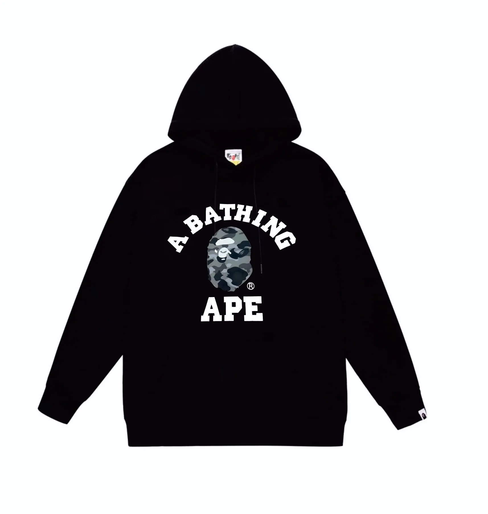 P160 model number SC851# terry 80 plus velvet 90 (top version) BAPE honeycomb camouflage letter ape head print pattern hooded sweatshirt Made of 380 grams of large terry (drop shoulder large version) fabric, soft texture and no pilling Imported environmentally friendly printing glue The pattern is bright and three-dimensional Quality 💥Same style for men and women The upper body is trendy Color: black white gray Size: S M L XL XXL
