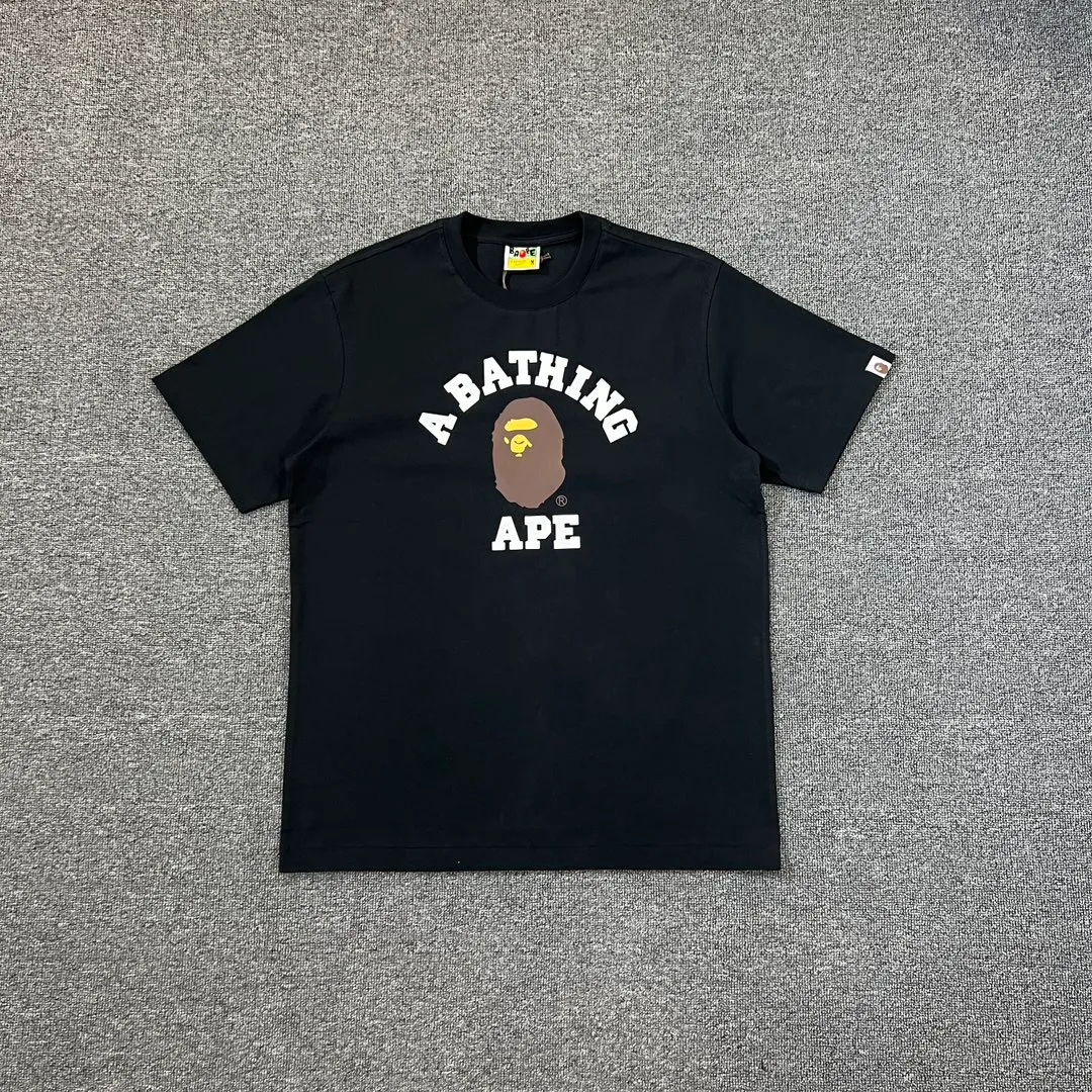 💰140 BAPE ape-man’s small head classic reappearance 270g heavy linen cotton fabric ZP version Couple model: S-XXL [Black White Navy Rice Apricot]