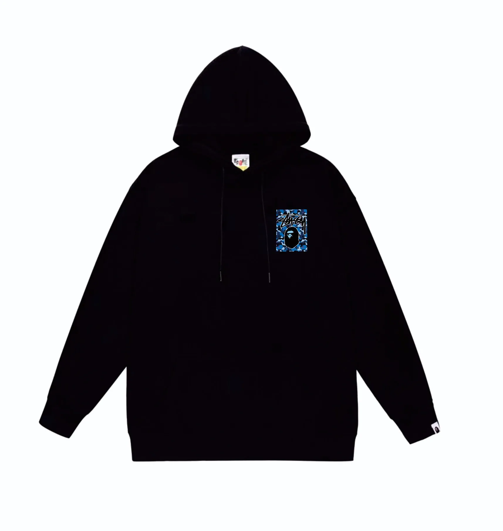 P160 model number SC803# terry 80 plus velvet 90 (top version) BAPE×STUSSY co-branded Stussy letter printed hooded sweatshirt Made of 380g large terry (drop shoulder large version) fabric, soft and non-pilling texture, imported environmentally friendly printing glue, bright and three-dimensional pattern, quality 💥Same style for men and women. The upper body is trendy. Color: black, blue and white, white and blue, gray, blue and white, black, blue and black, white, blue and black, gray, blue and black. Size: S M L XL XXL