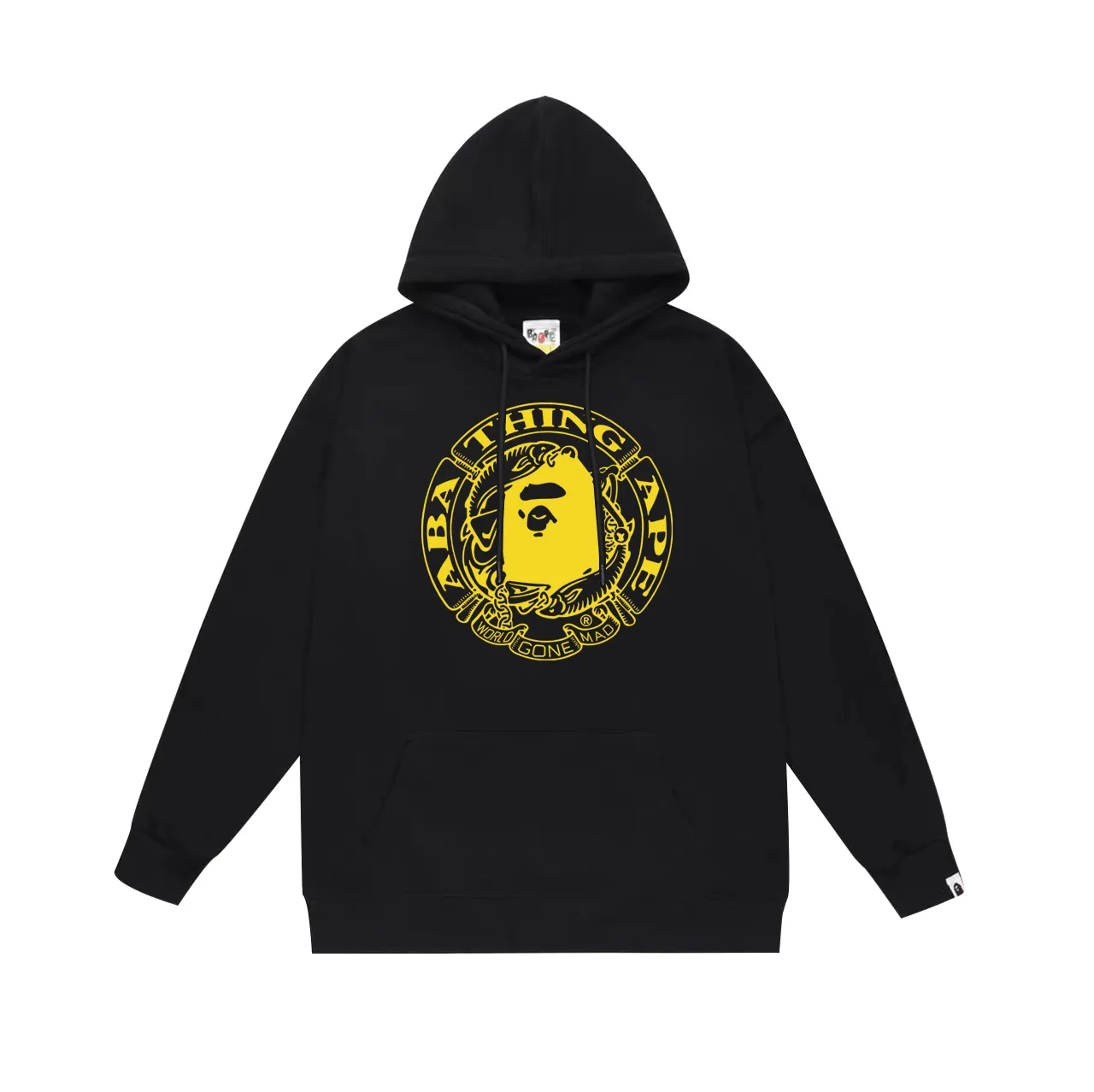 Model No. SC697# terry p160 plus velvet p180💰 (top version) BAPE ape-head Pisces letter medallion printed hooded sweatshirt. Made of 380g large terry 430g silver fox velvet (drop shoulder large version) fabric. The texture is soft and does not pill. Imported environmentally friendly printing glue. The pattern is bright and three-dimensional. Quality💥Same style for men and women. The upper body is trendy. Color: black white gray Size: S M L XL XXL