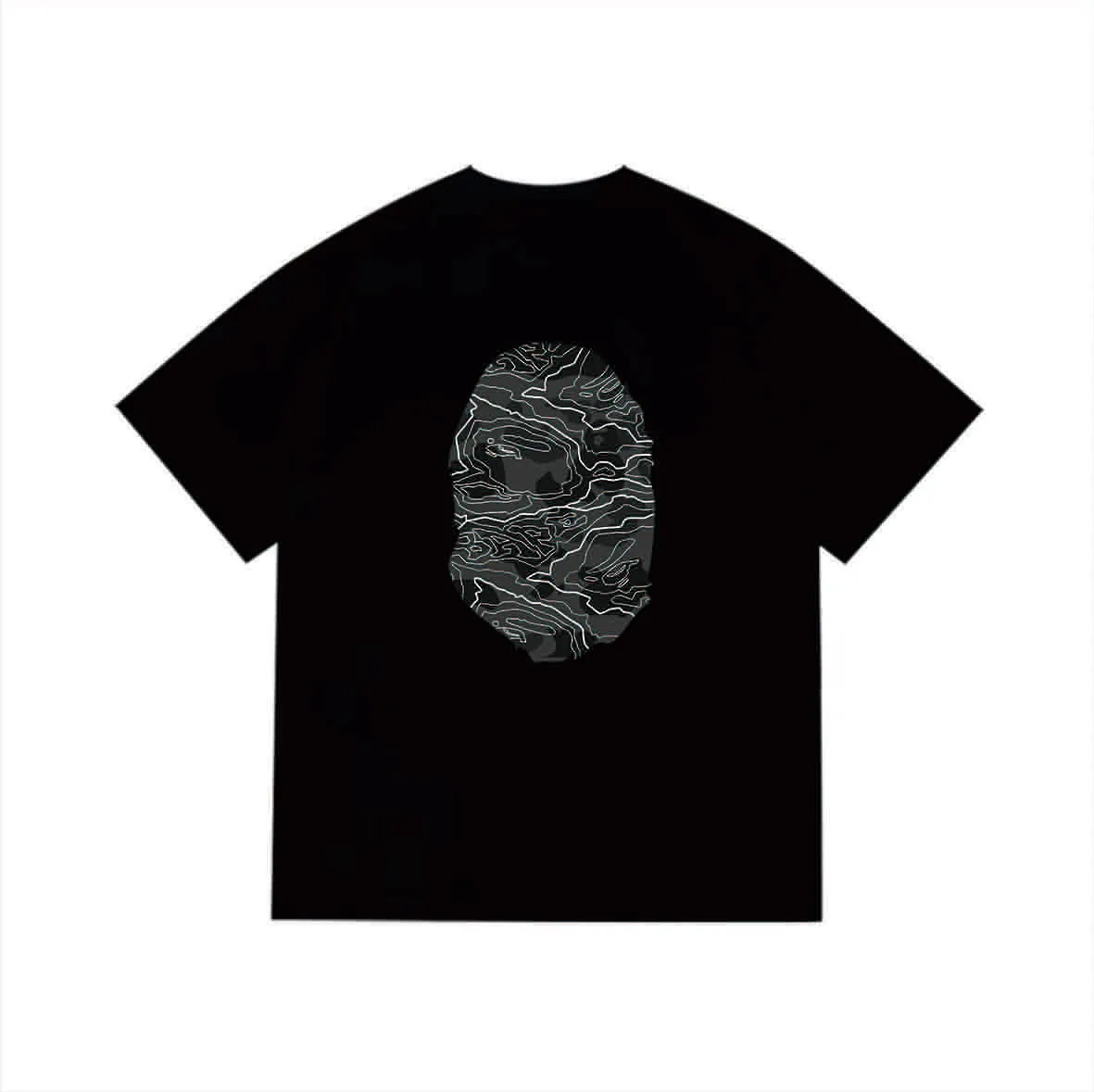 SC1027#p110💰 (top version) BAPE uses 260 grams of high-quality high-weave pure cotton fabric, double yarn combed, soft and non-pilling texture, imported environmentally friendly printing glue, bright and three-dimensional pattern, quality 💥Same style for men and women, the upper body is fashionable Color: Black White Size: S M L XL XXL