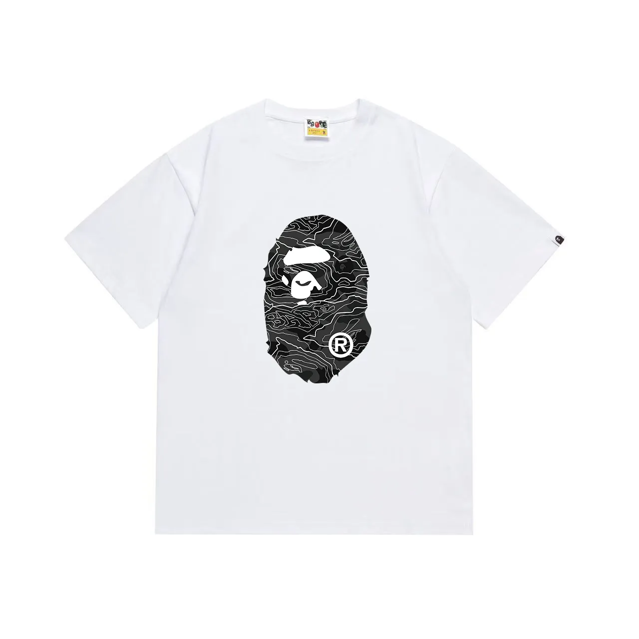 SC1027#p110💰 (top version) BAPE uses 260 grams of high-quality high-weave pure cotton fabric, double yarn combed, soft and non-pilling texture, imported environmentally friendly printing glue, bright and three-dimensional pattern, quality 💥Same style for men and women, the upper body is fashionable Color: Black White Size: S M L XL XXL